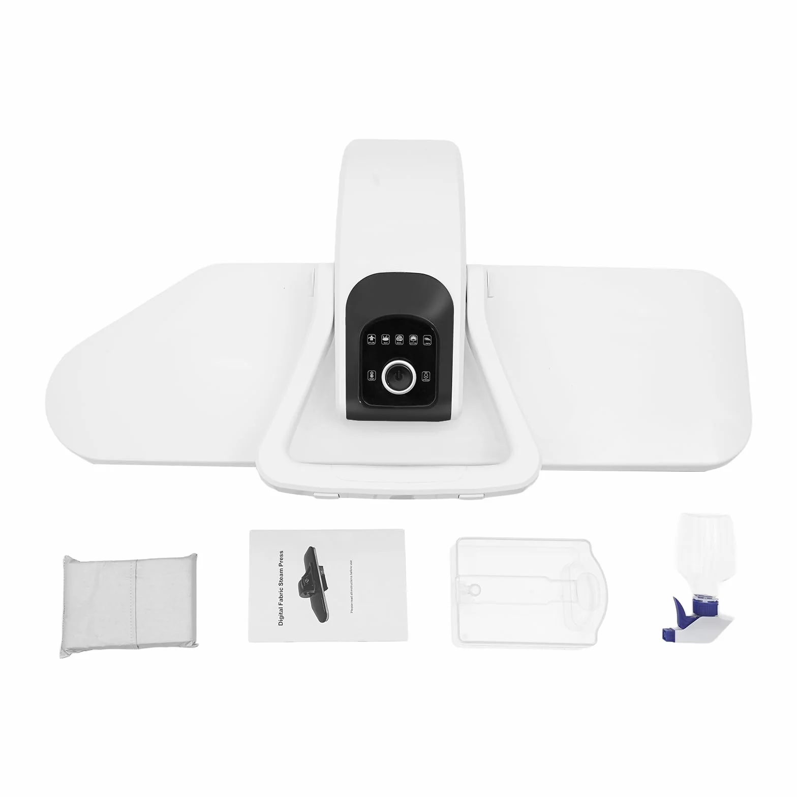 Pressa a vapore professionale, 2200 W, macchina da stiro intelligente, 91 cm, intervallo di temperatura 90-200 °C, 5 livelli di temperatura, forza autobloccante 8 kg, stiratura super veloce (bianco)