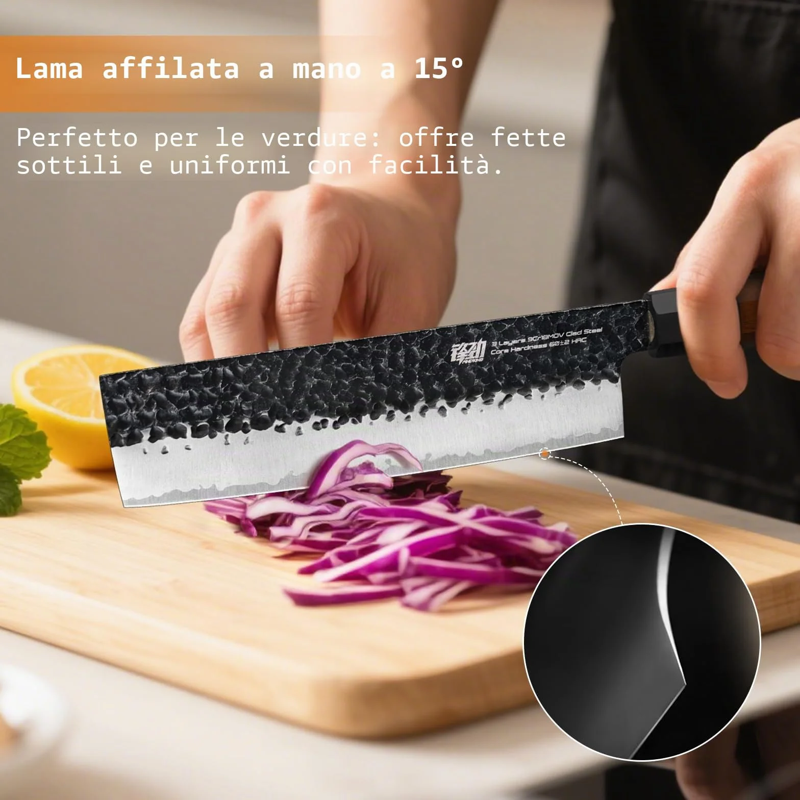 Set di coltelli da cucina FINDKING serie Dynasty 4PCS, Set di coltelli professionali da chef giapponesi, Lama in acciaio ad alto tenore di carbonio 9Cr18MoV, per carne, frutta e verdura