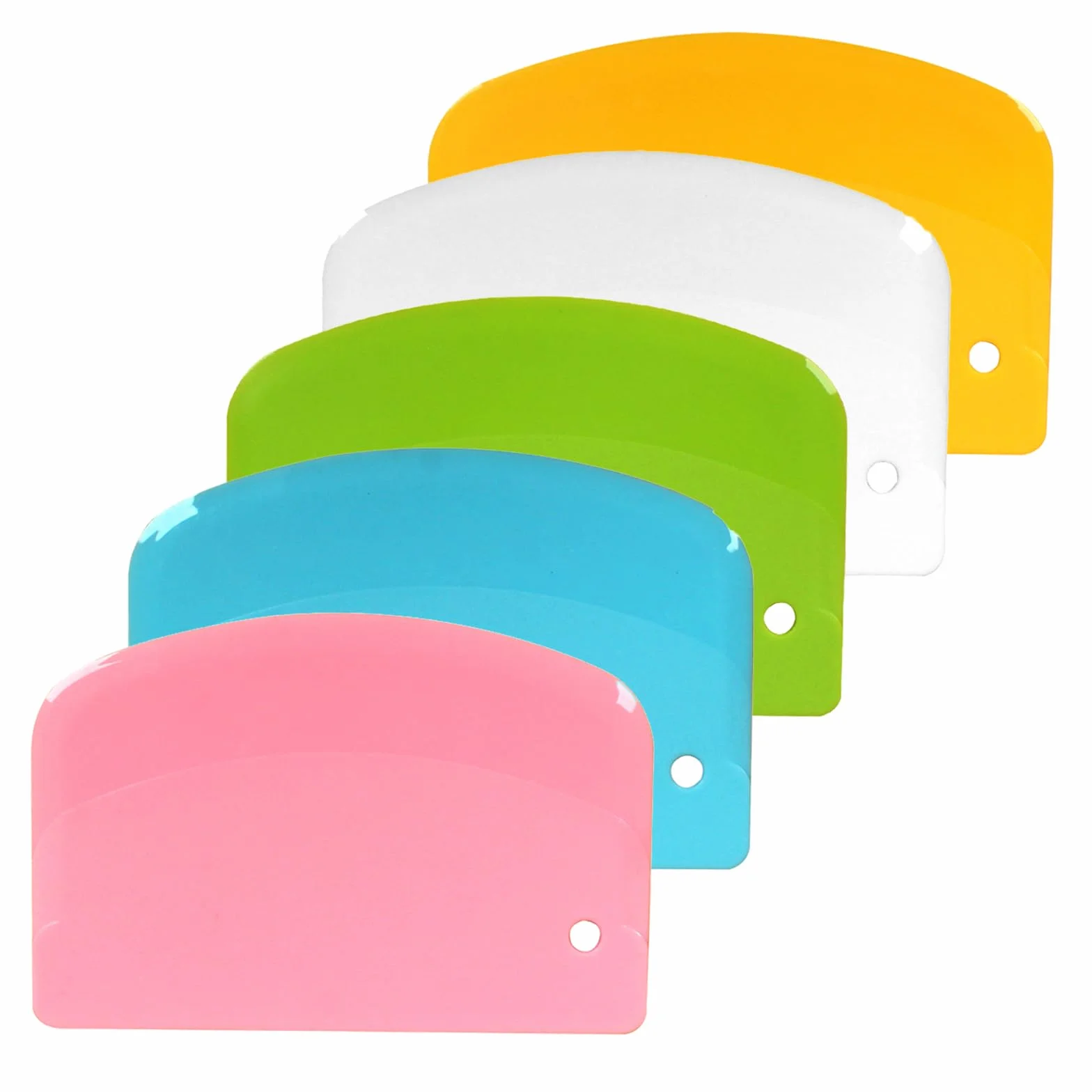 Spatola per Pizza 5 Pezzi 13.5x9.2cm Plastica Tagliapasta Raschietto da Banco Verde Blu Giallo Bianco Rosa
