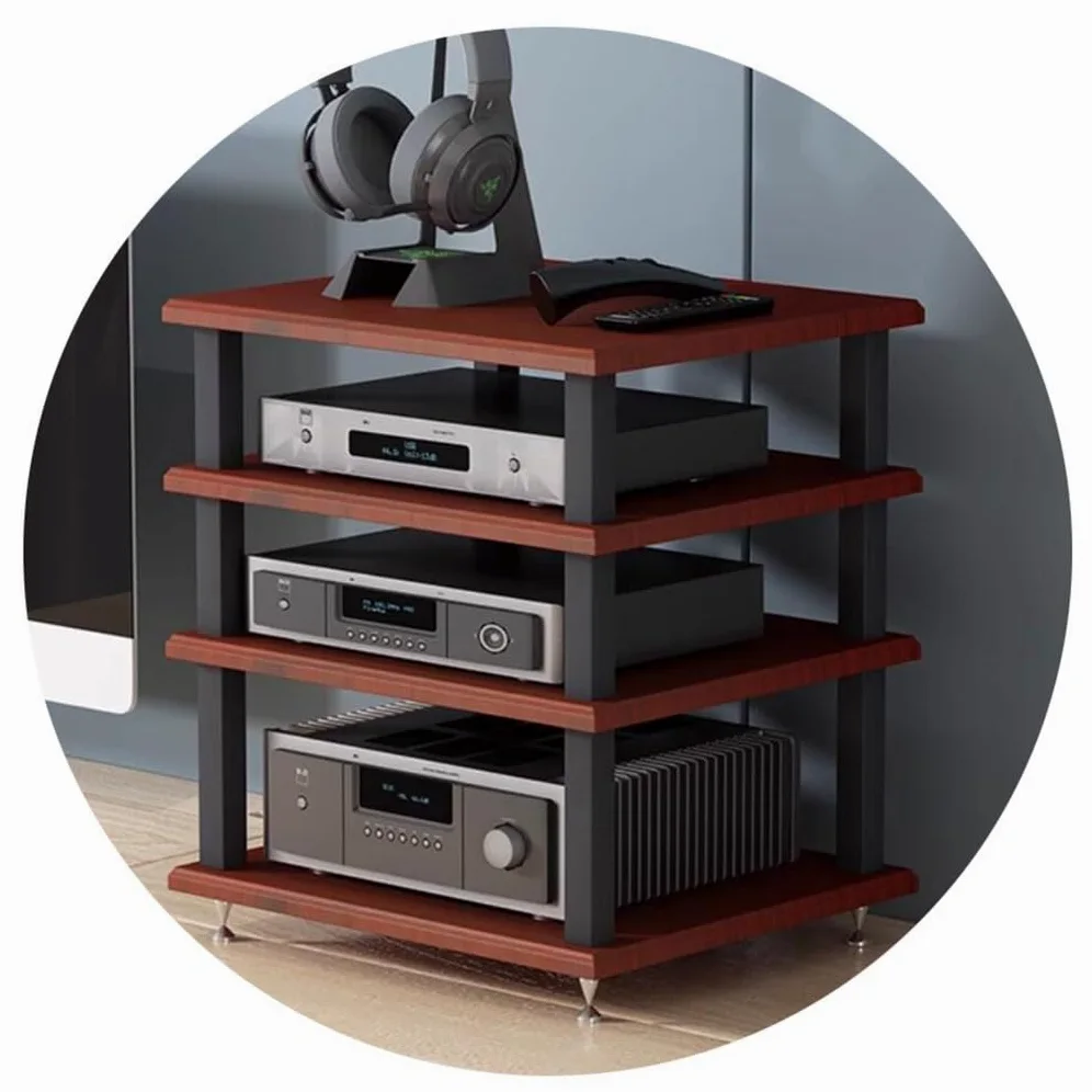 Mobile audio HiFi a 2/3/4 ripiani, multistrato, da pavimento, per lettore di dischi AV, scaffale multimediale per audiofili e amanti della musica, elegante unità di intrattenimento