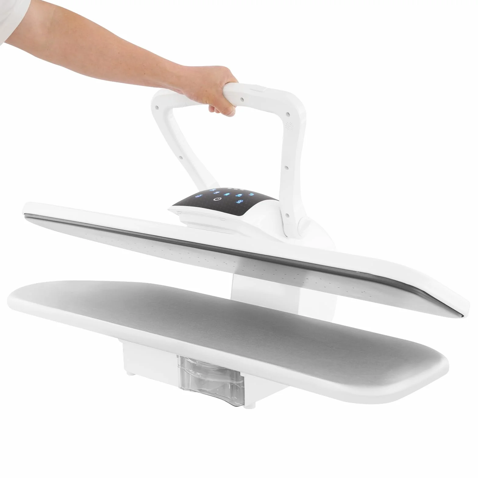 Pressa a vapore intelligente, 2200 W, con 5 programmi di stiratura, nylon, seta, cotone, lino, con intervallo di temperatura di 90 – 200 °C (bianco)