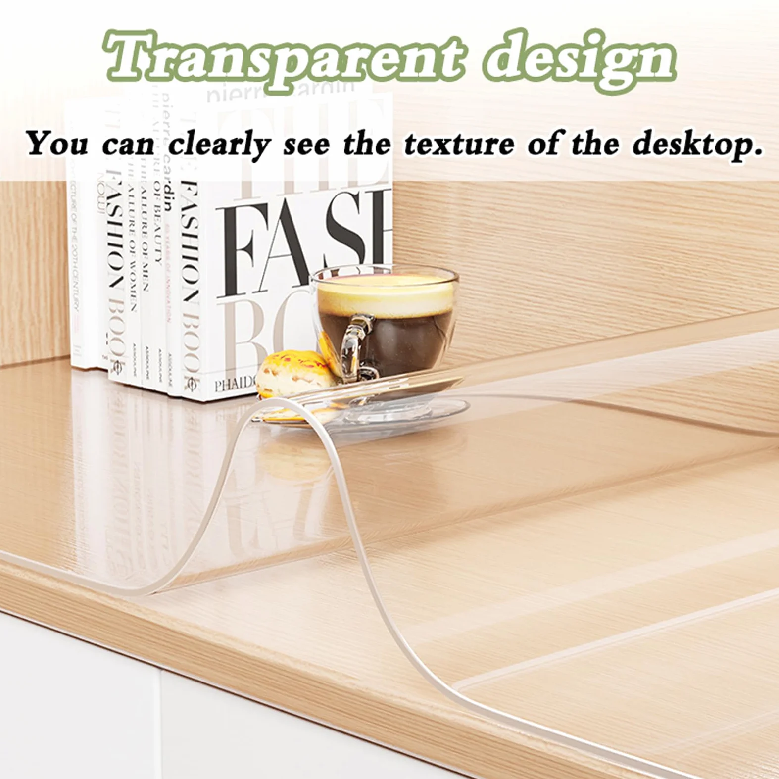Tappetino Trasparente per Ufficio,Spessore 2 mm,Sottomano da Scrivania Trasparente in PVC,Tappetino Protettivo Trasparente per Tavolo,Facile da Pulire,per Home Office e Studi