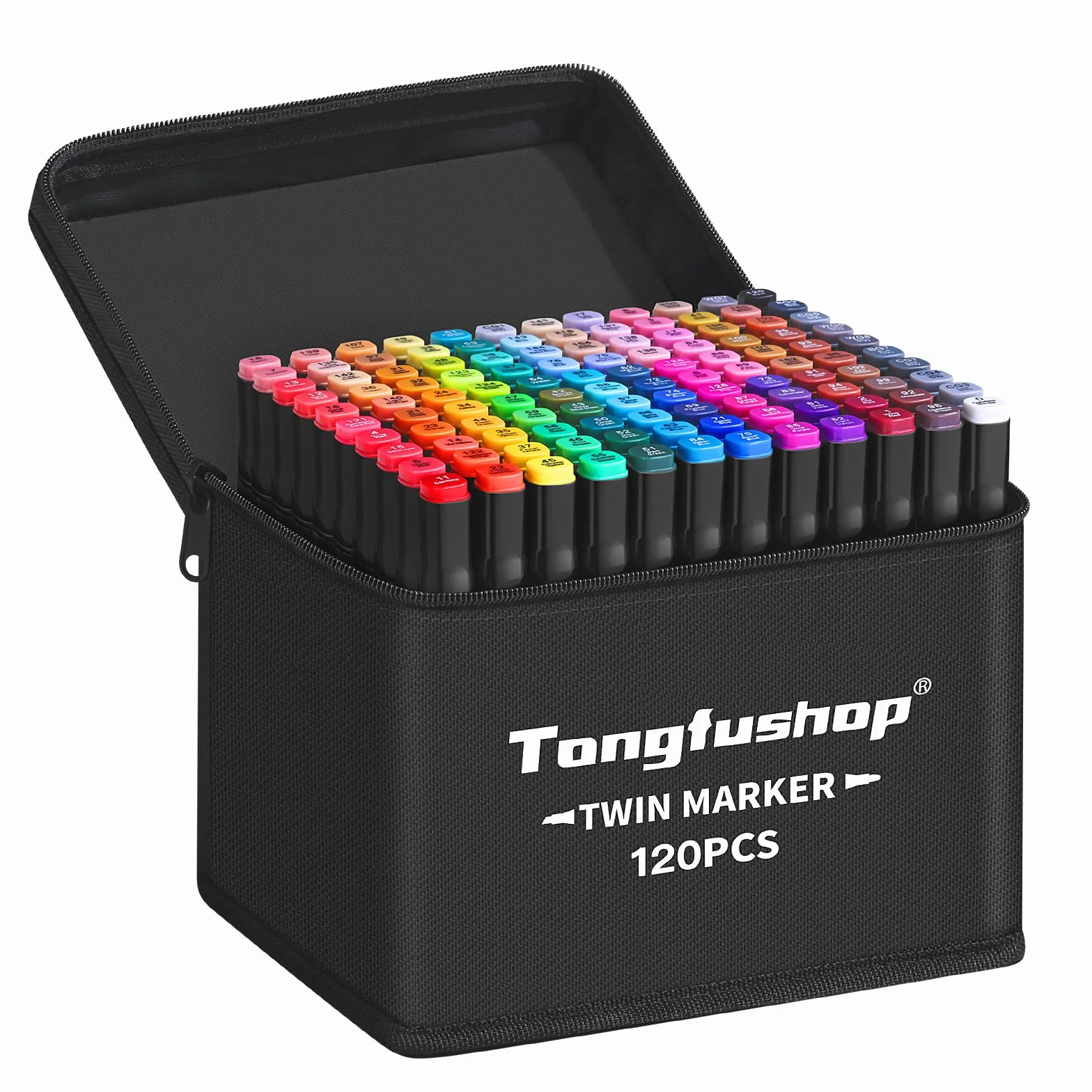 Marcatore 120 Colori Pennarelli Professionali Alcool Marker Doppia Punta con Base e Borsa per Disegno
