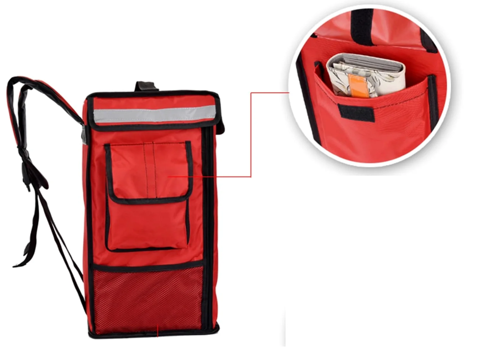 Borsa Termica Grande Pizza,Borsa Termica Porta Pra 35L Zaino Grande Sacchetti Di Raffreddamento Torta Takeaway Box Freezer Fast Food Pizza Consegna Convocazione Incubatore Ghiaccio(Orange)