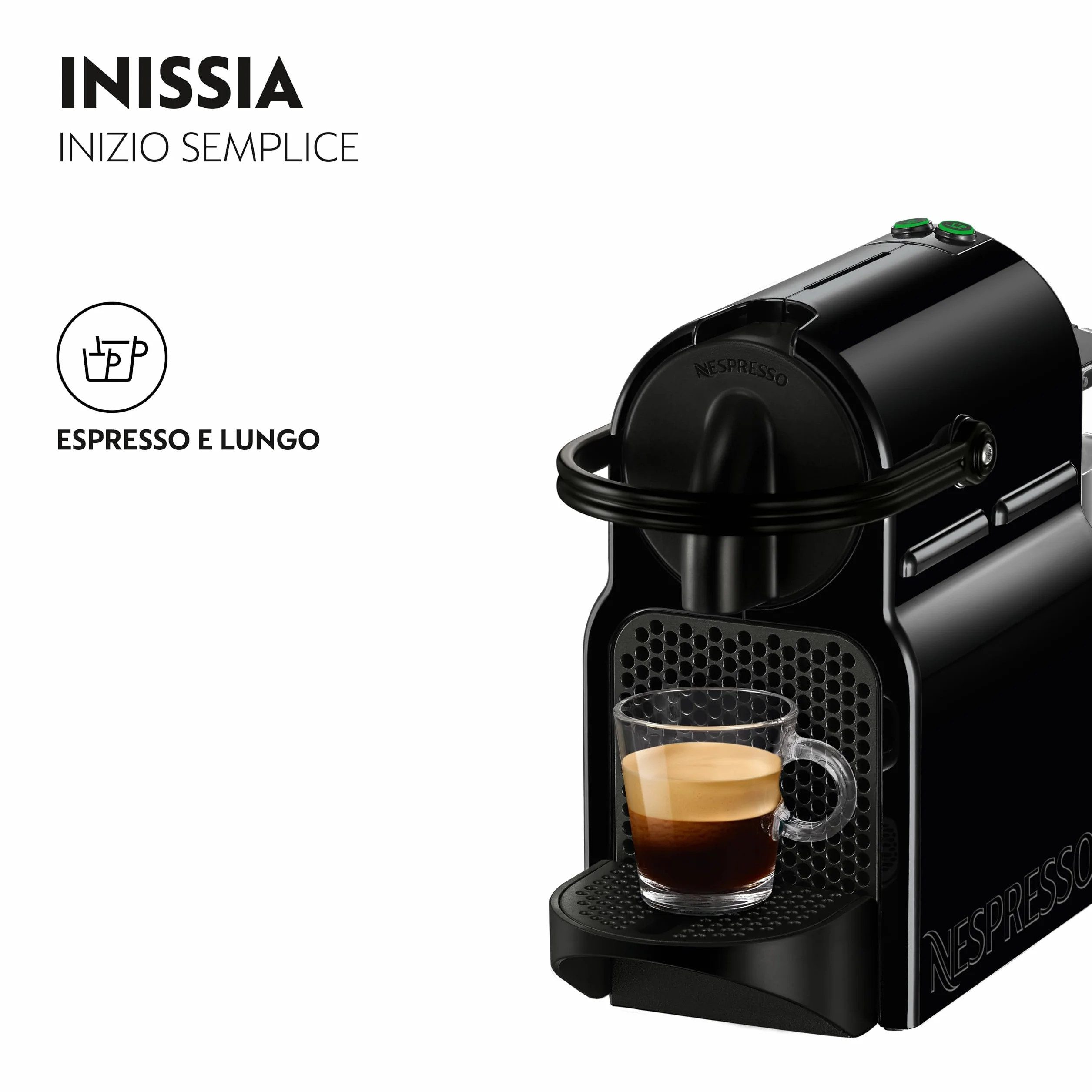 Nespresso Inissia EN80.B Macchina per Caffè Espresso, Black