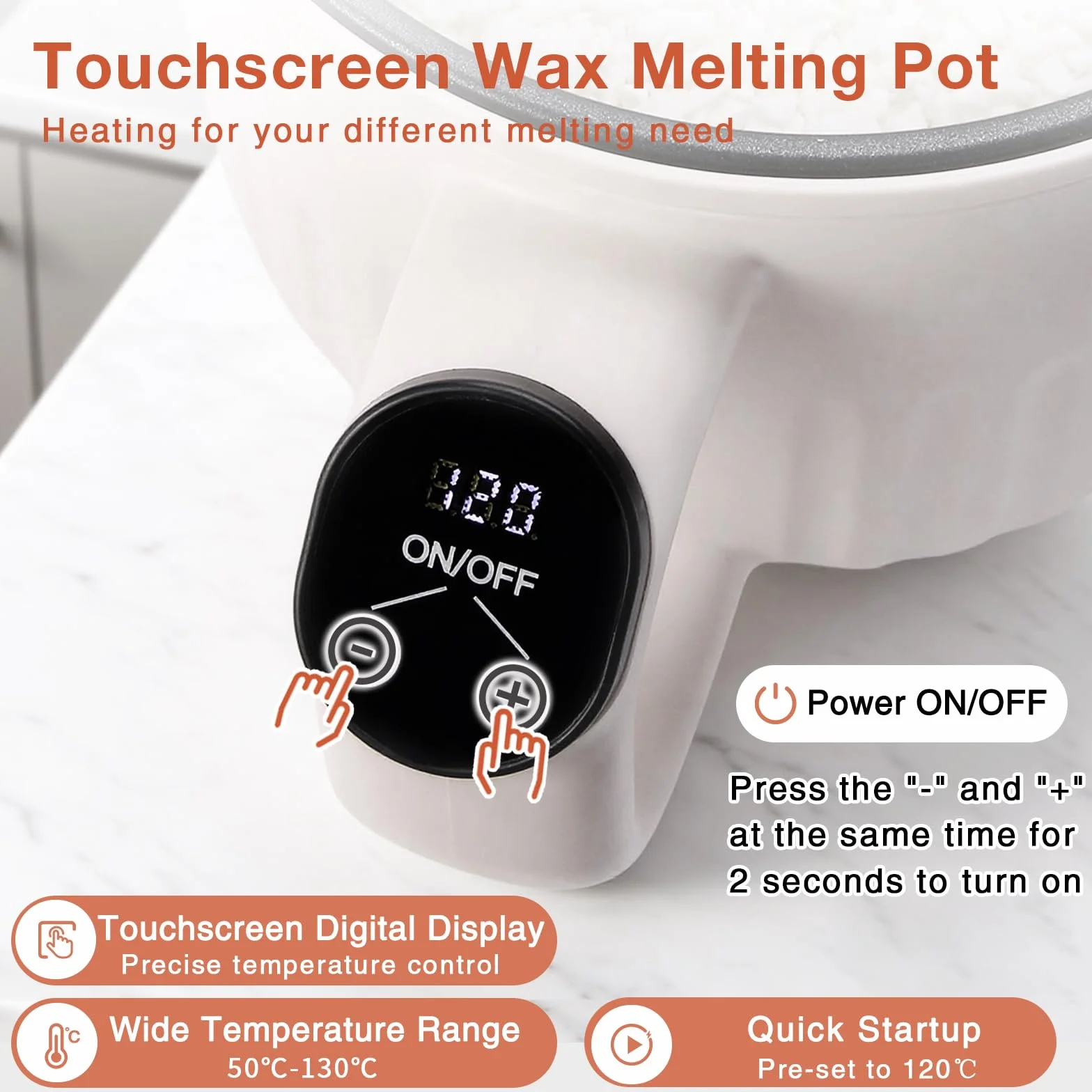 Yuuchail Sciogli cera elettronico per candele, Fusore di cera touch screen controllo temperatura digitale