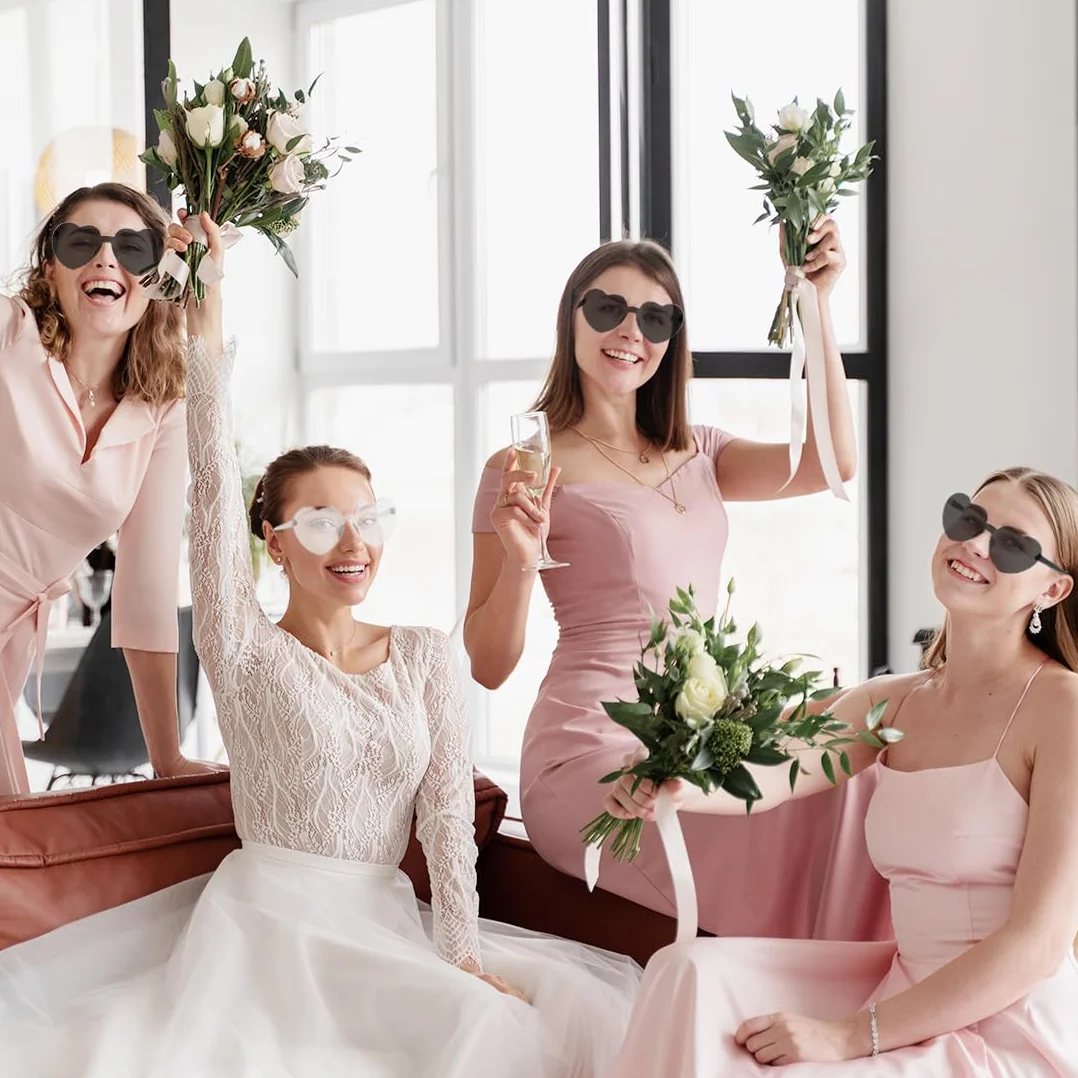 Aurasky Occhiali a Forma di Cuore Senza Montatura per Sposa Matrimonio Festa