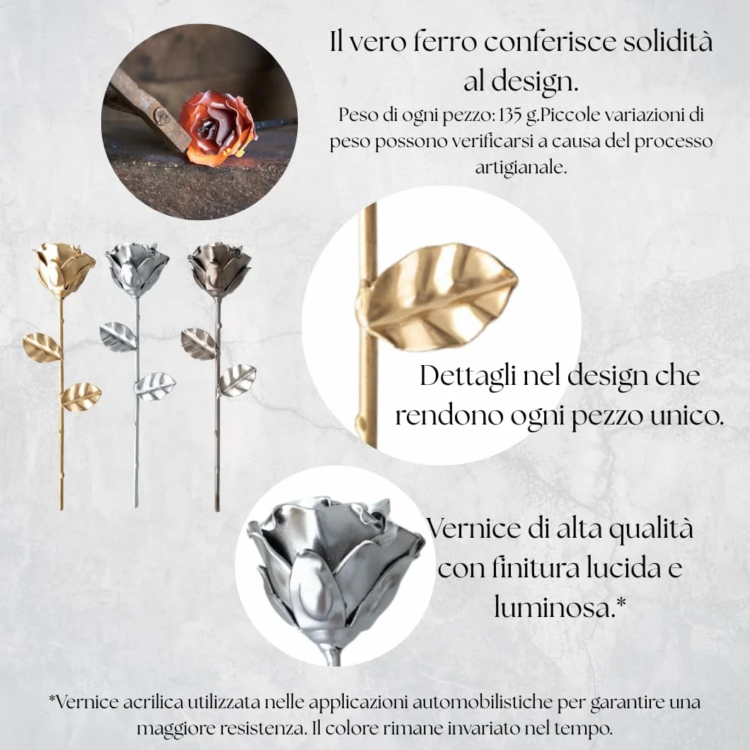 Rosa Eterna w Żelazie Kute Ręcznie (Srebrny) Forging Art Bcn