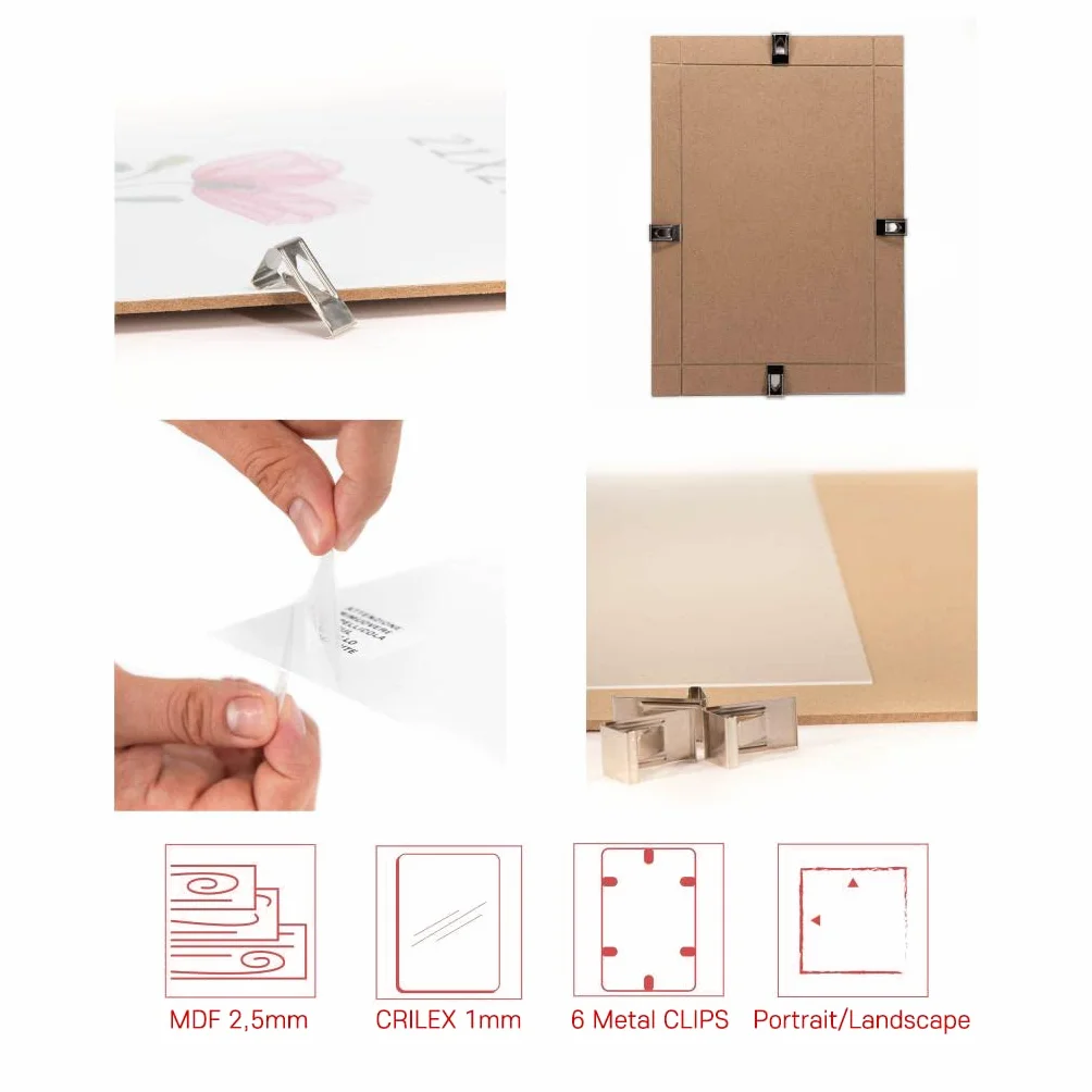 Cornice a Giorno MDF Vetro CRILEX Made in Italy A4 21x29,7cm