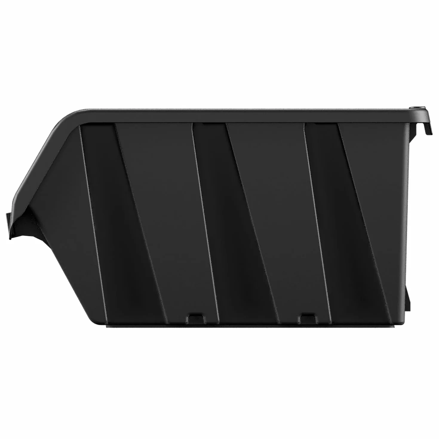 Set di 6 Contenitori a Bocca di Lupo | 49x30x21 cm | Impilabili | Sovrapponibili | Nero | in Plastica