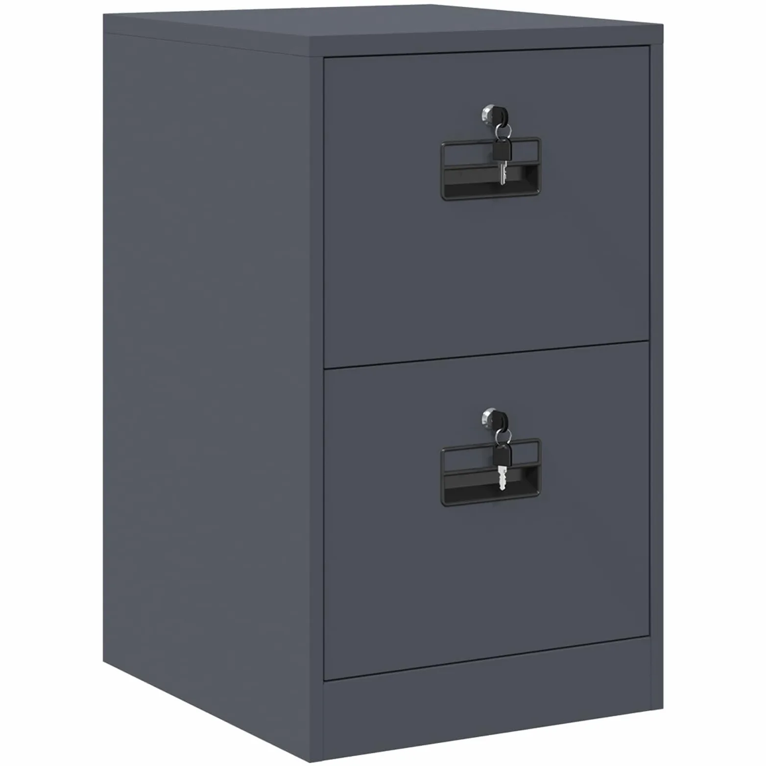 ACAGALA Armadio per File con Cassetto in Metallo, Cassettiera da Ufficio con 4 Cassetti, Mobile con Serratura Chiave, Armadietto Verticale per Documenti Metallo, 44x50x74,5 cm, Antracite