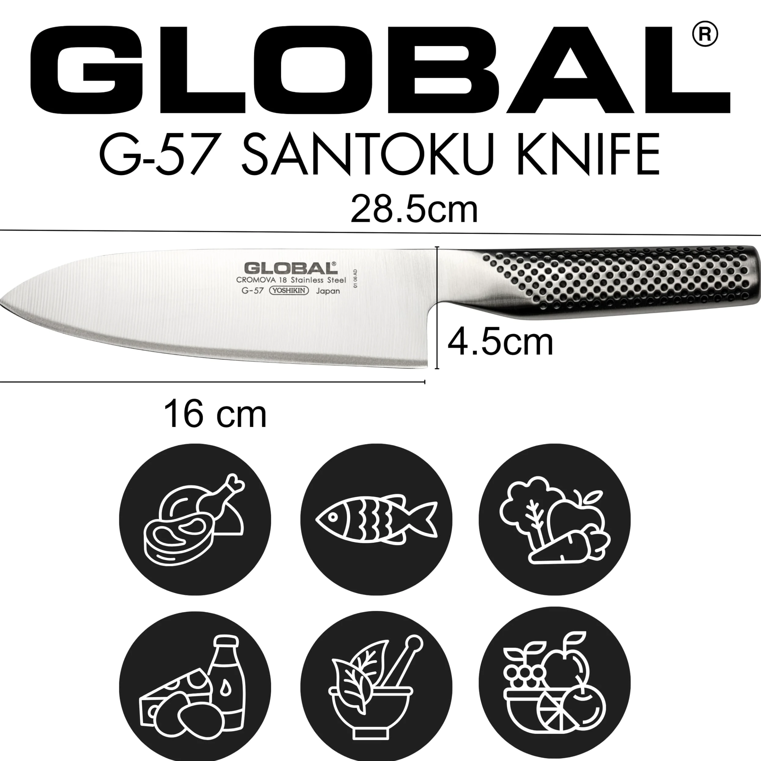 Coltello Santoku cm 16 serie G di Global