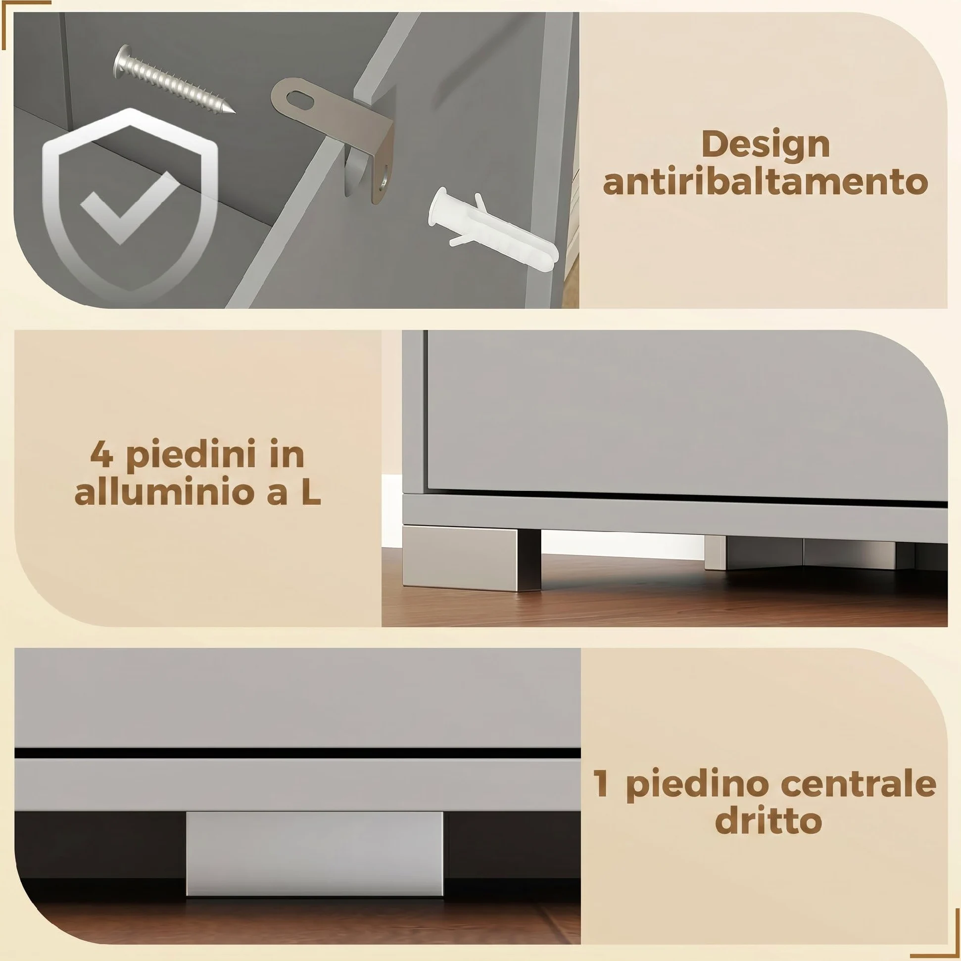 HOMCOM Scarpiera Salvaspazio Slim Alta con 2 Ante a Specchio e 4 Ante a Ribalta, Scarpiera Ingresso con Ripiani Regolabili, 2 Armadietti, 5 Gambe, Porta Scarpe per 16 Paia, 82x30x168 cm, Grigio