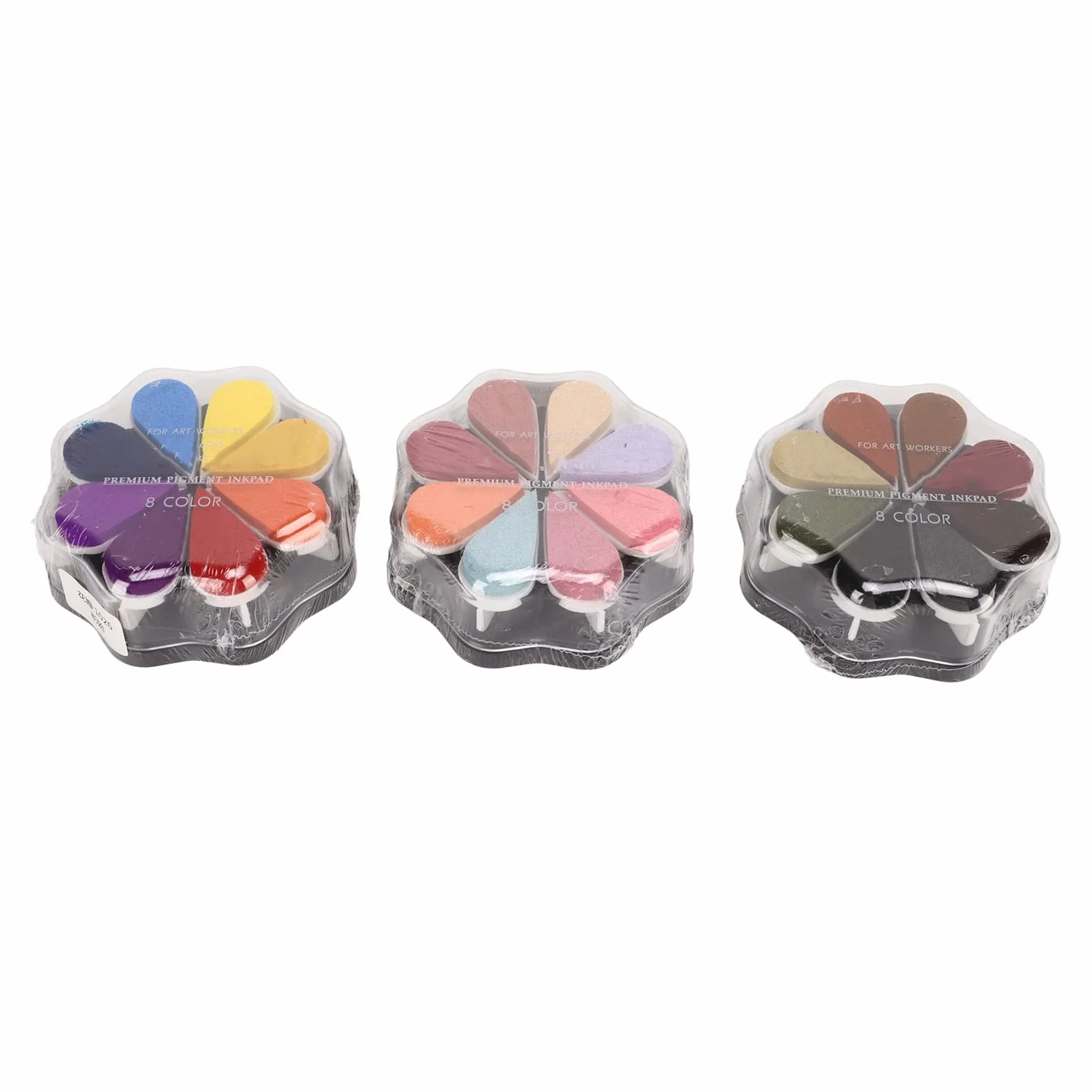 Tampone di inchiostro, 48 tamponi di inchiostro a petalo di colori metallici, confezione individuale Tampone di inchiostro per timbri a forma di fiore da colorare fai-da-te