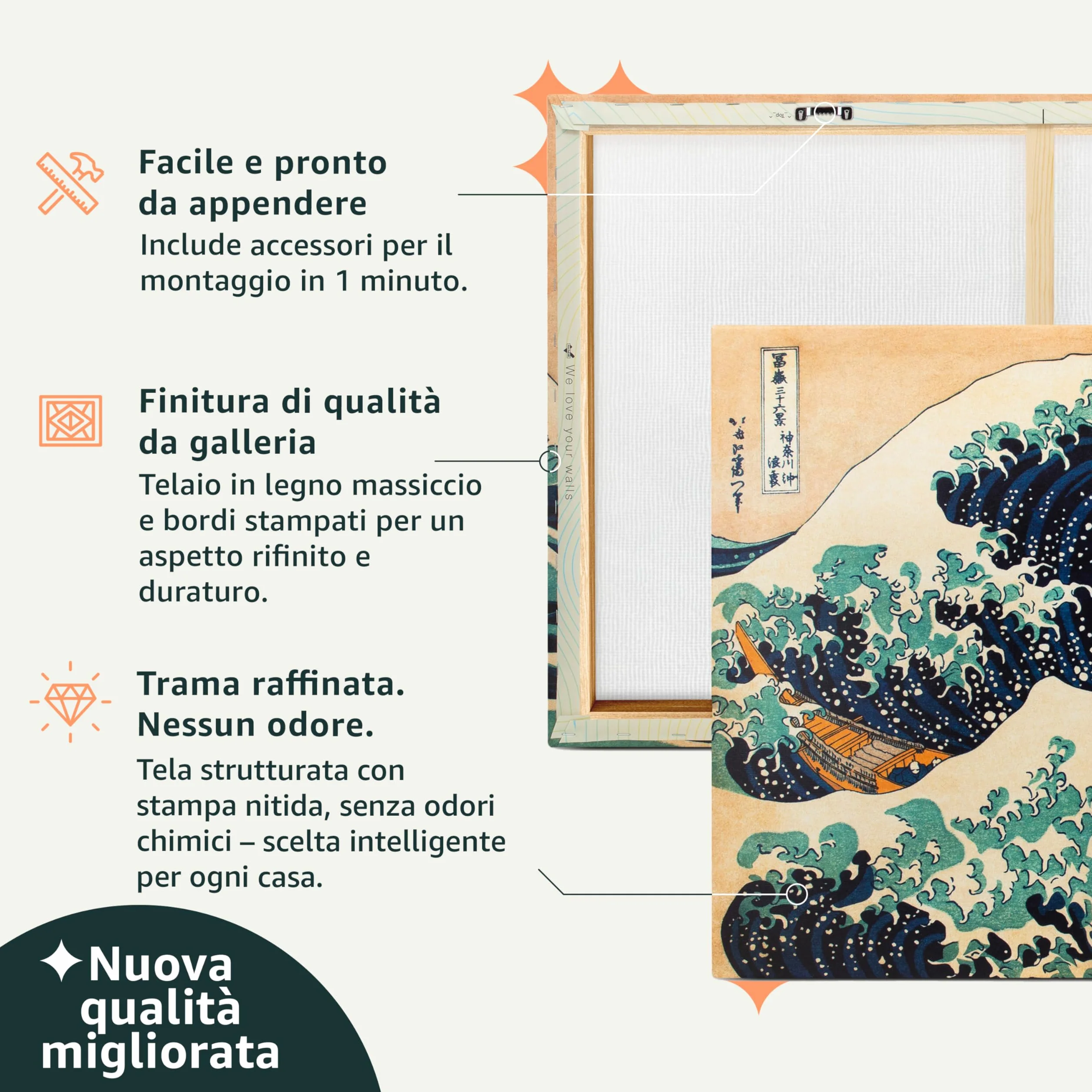 B&D XXL - Quadro Fiori Giglio 150x75 cm 5 pezzi Stampa su tela con Struttura - Quadri Moderni Soggiorno Grandi - Pannelli Decorativi per Pareti Decorazione da parete - Astratto Natura b-A-0297-b-n