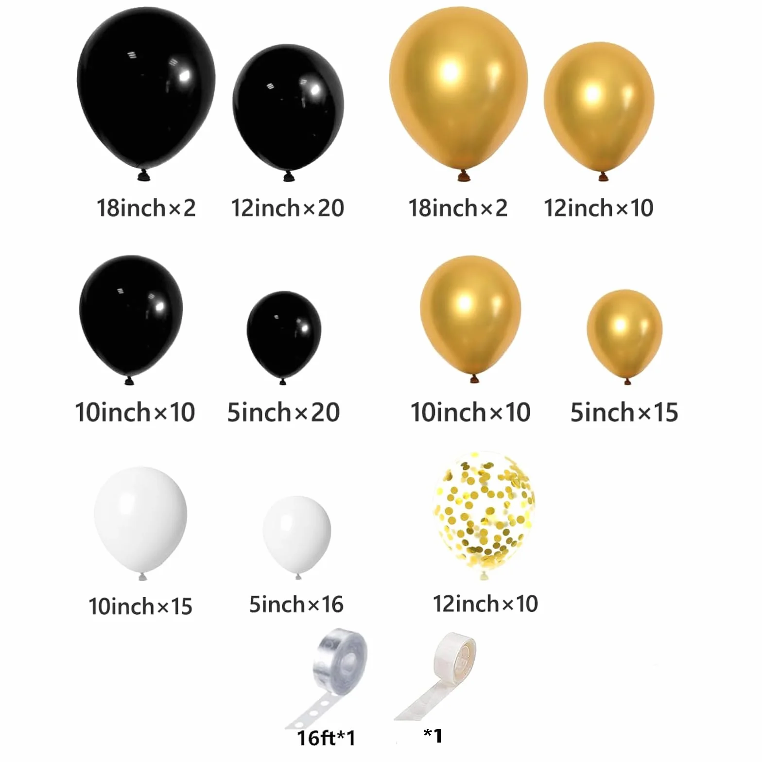 Kit Arco di Palloncini in Oro Nero,132 Kit Ghirlanda Arco di Palloncini Neri e Oro con Ghirlanda di Palloncini in Oro Nero Bianco per Uomo Decorazione Festa di Compleanno per Ragazzo,Laurea,Capodanno