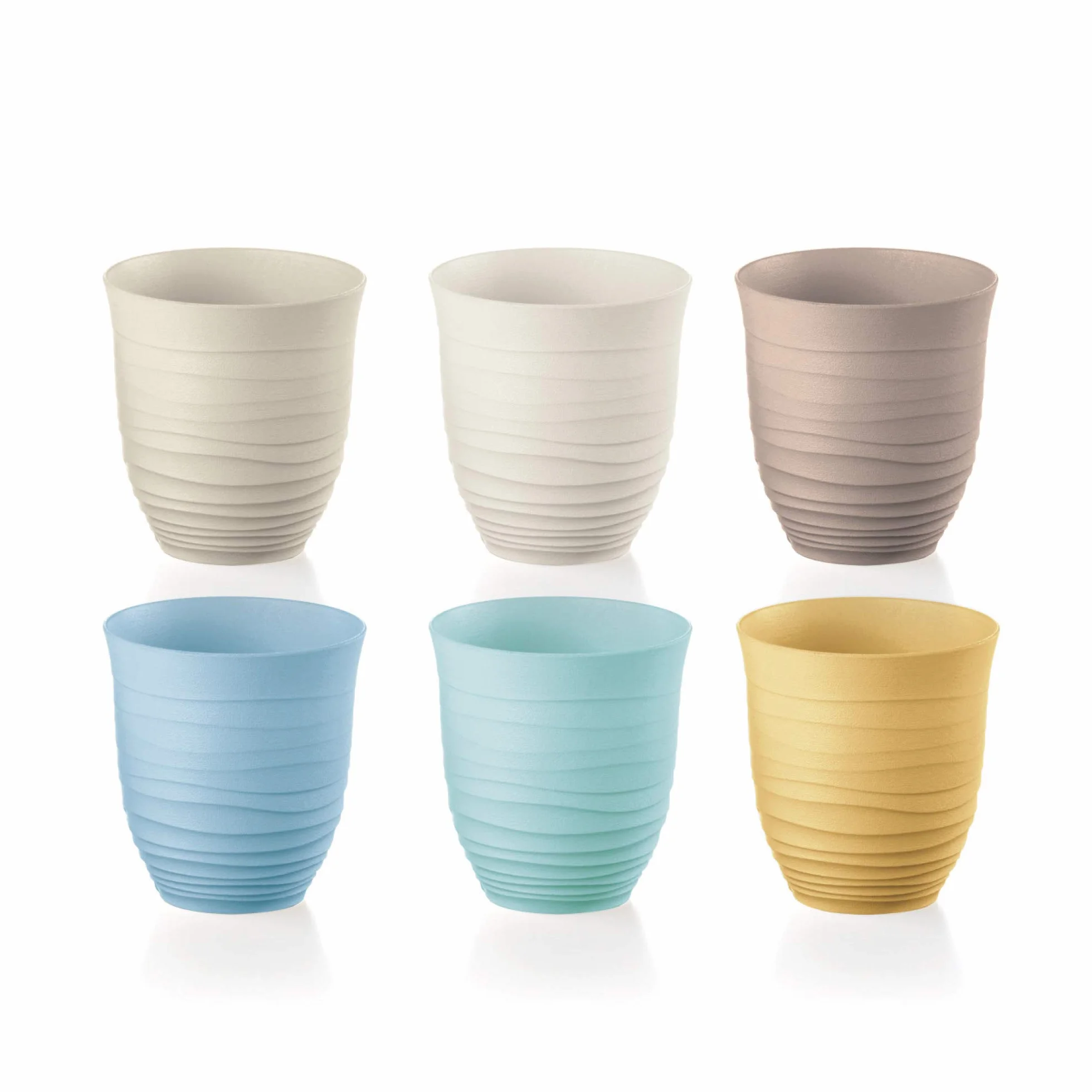 Guzzini Tierra Set 6 Bicchieri Bassi Tumbler Plastica Riciclata Multicolore 9x9,5 cm 350 cc