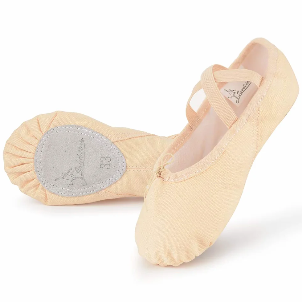 Soudittur Scarpe Danza Classica Tela Mezze Punte Ballerina Ginnastica per Bambina Ragazze Donna