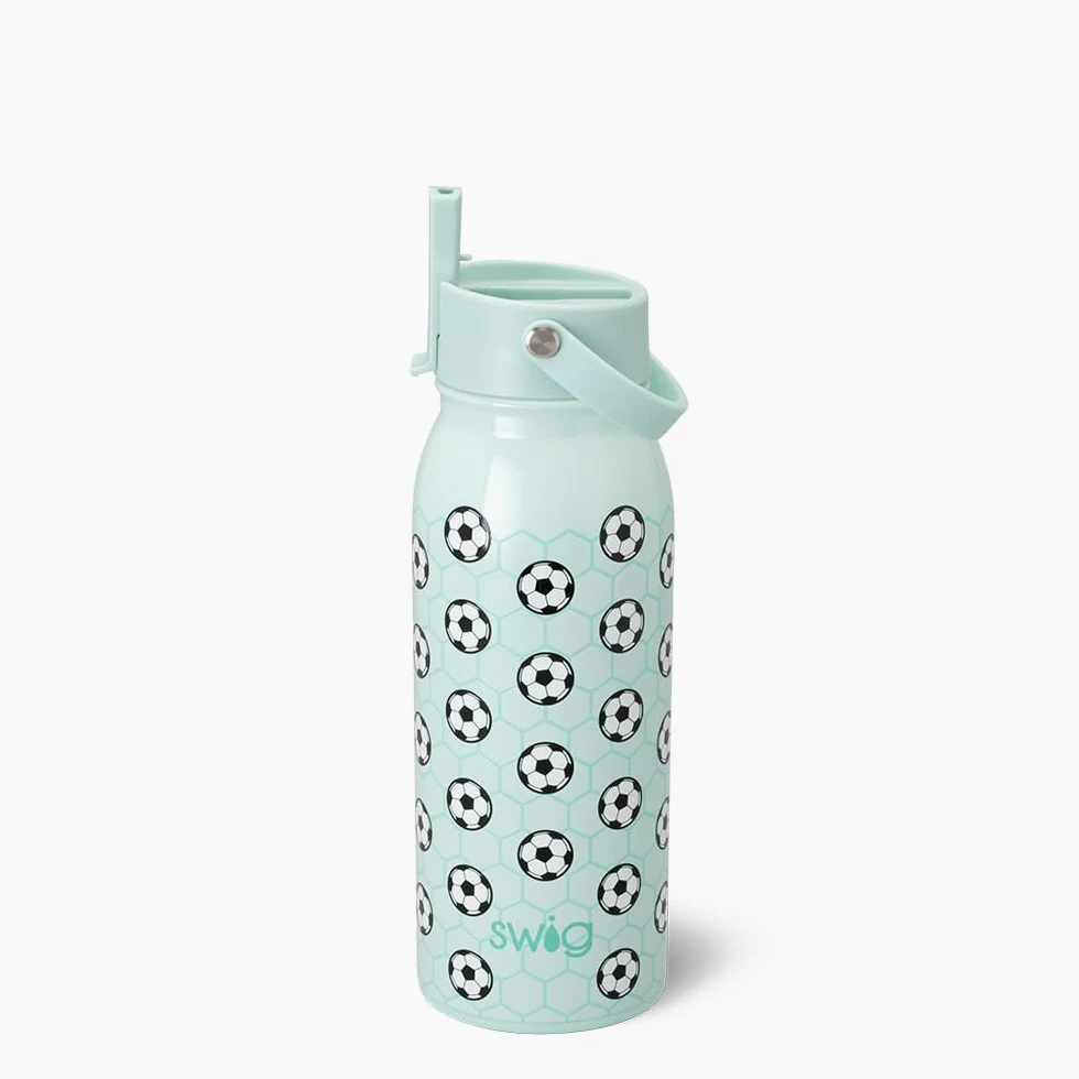 Swig Life Borraccia termica da 1020,6 ml, bottiglia d'acqua da viaggio con cannuccia e coperchio, adatta per portabicchieri, in acciaio inox (calcio laterale)
