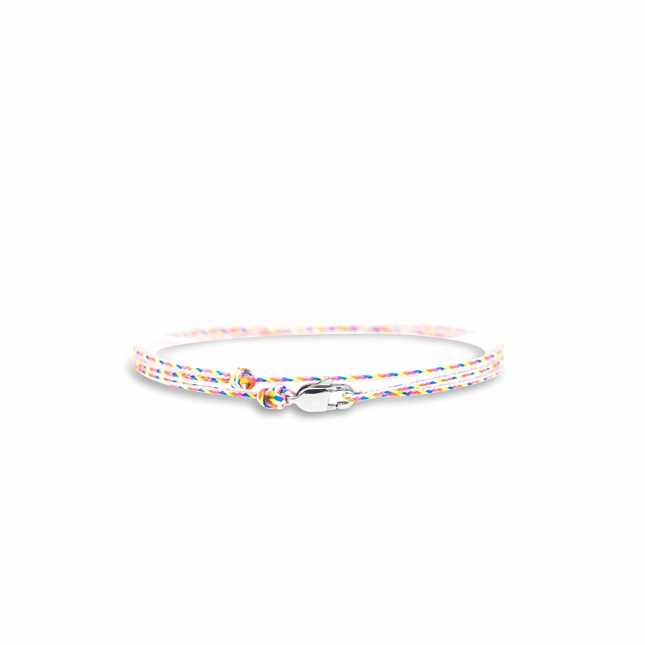 Cavigliere Sottile Unisex Con Chiusura a Clip Fatta a Mano - Gioielli Da Surfista In Tessuto Minimalista Impermeabile Regolabile (Argento retrò)