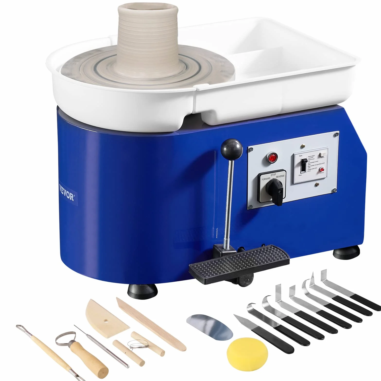 VEVOR Tornio per Ceramica Argilla 350W 28cm 60-300 giri/min Fai-da-te