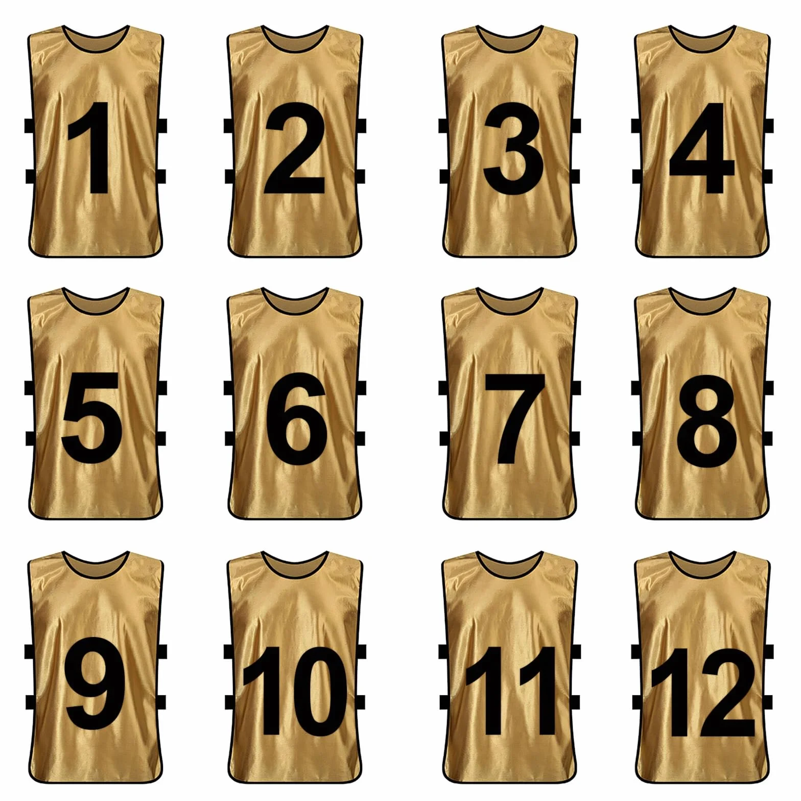 TopTie Gilet da Allenamento Numerato Vuoto Set di 12, Pinny da Calcio, Maglia da Basket Uomo