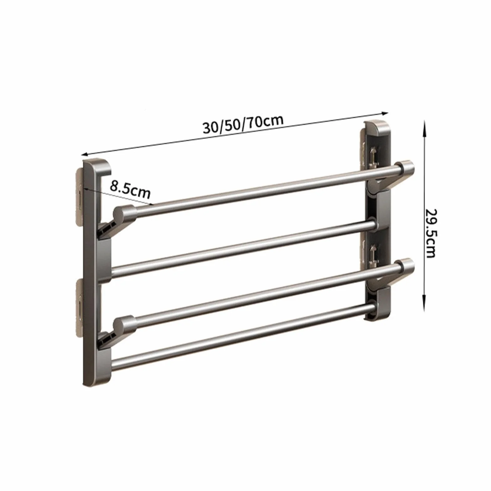 Baoblaze Portascarpe Scarpiera Da Parete Organizzatore Sospeso Mensola per Calzature Pieghevole E Salvaspazio in Alluminio Adatto per Ingresso Bagno E Camera, 70 Cm