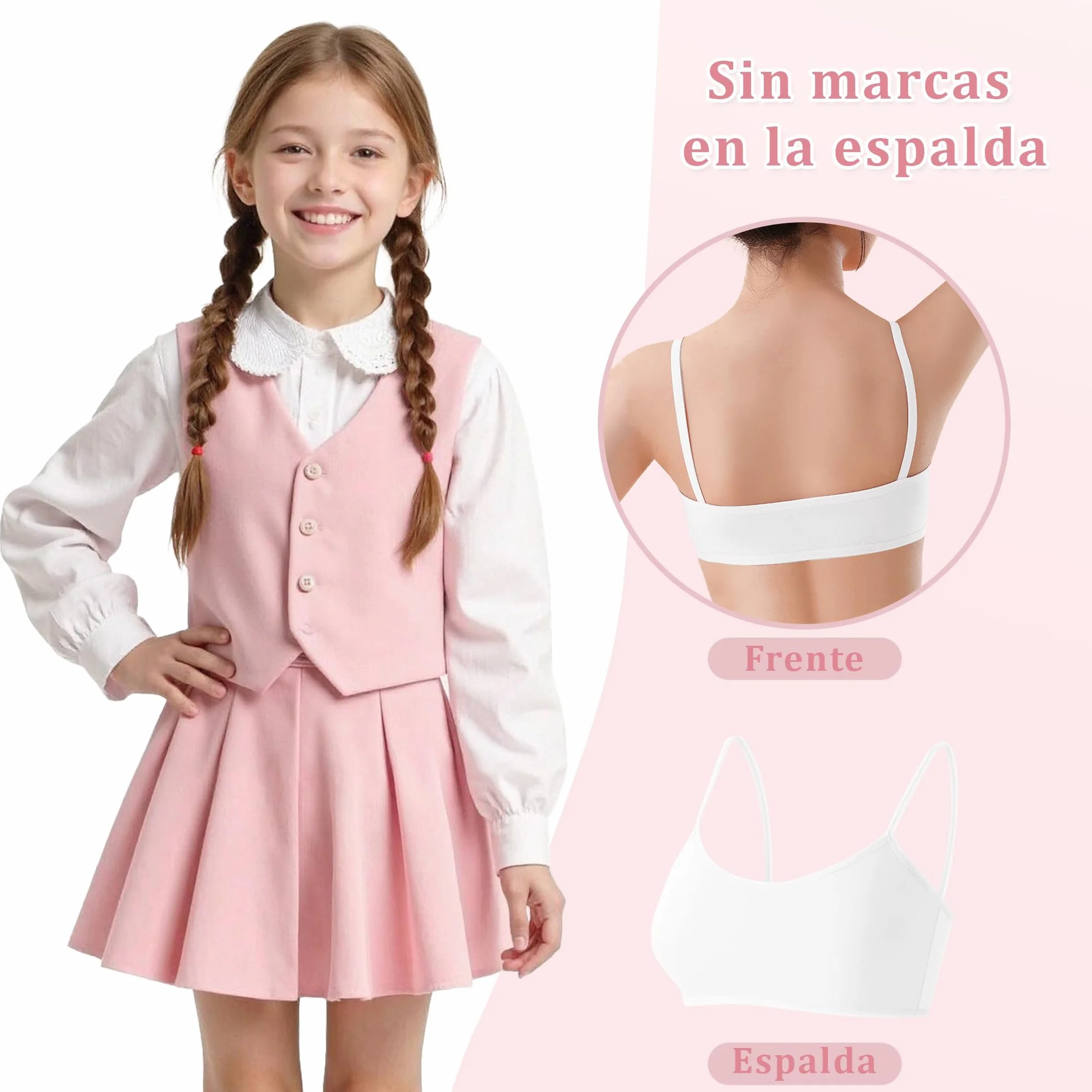Channo Reggiseno Basic Cotone Ragazza Senza Ferretto Imbottiture Rimovibili
