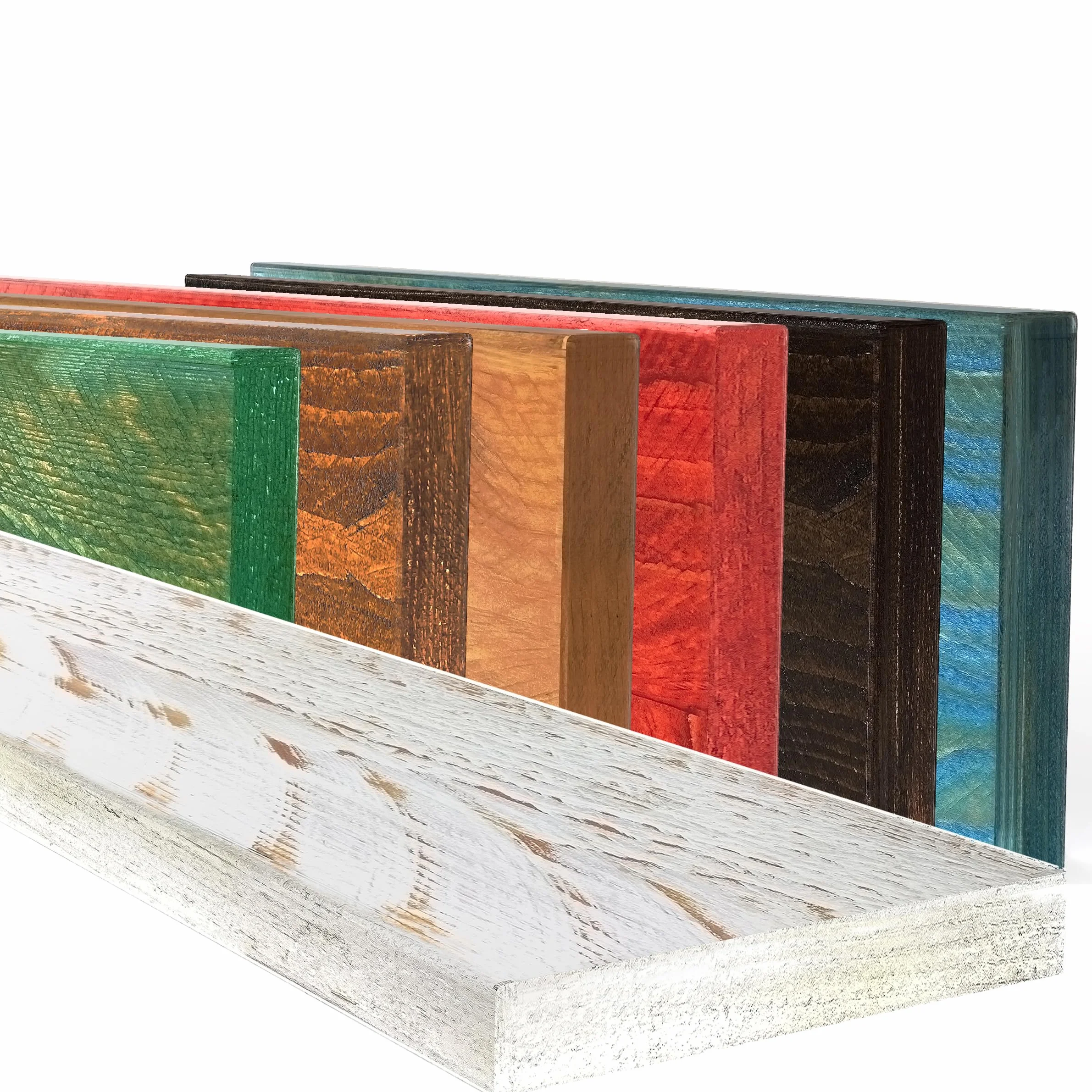 Mensola in Legno Massello Sospesa a Parete, Ripiano Artigianale, 7 Colori, Varie Dimensioni, Arredamento Bagno, Cucina, Camera da Letto, Ufficio, Made in Italy (Fat, White, W20xH4xL100 cm)