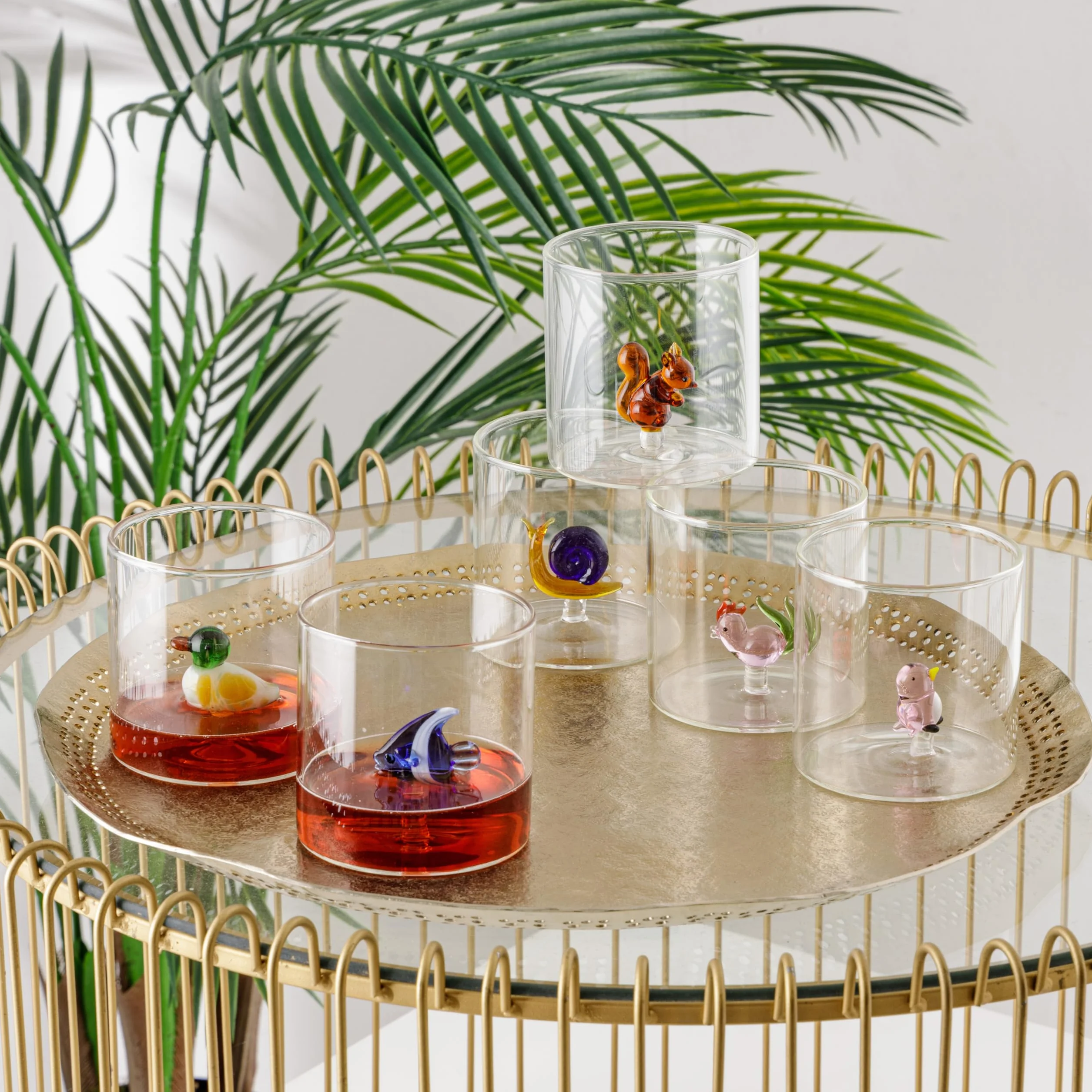 Bicchieri in Vetro Borosilicato 32 CL Set 6 Pezzi Lavabili in Lavastoviglie Animali