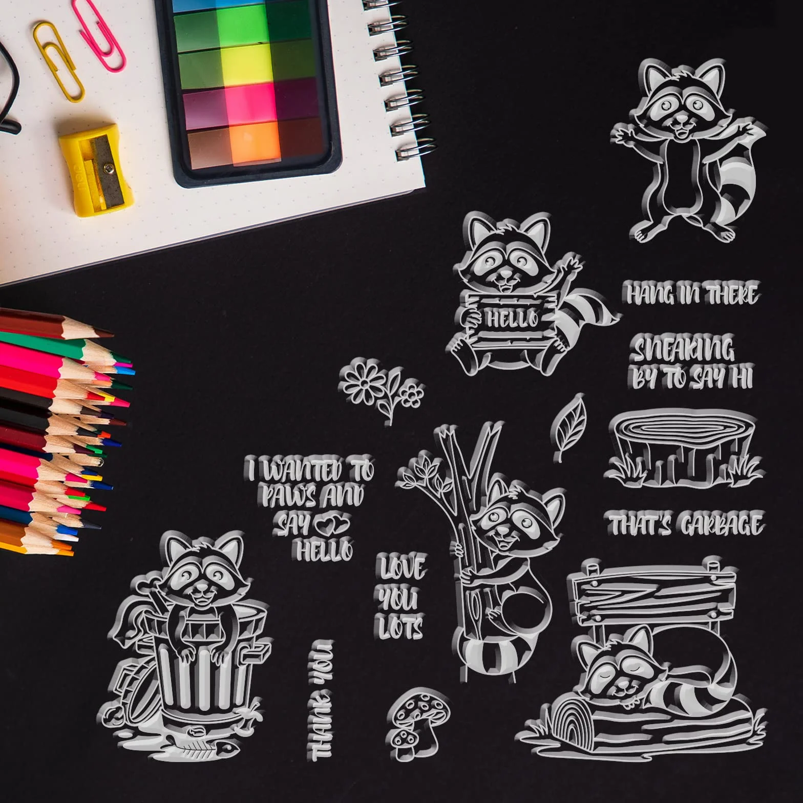 GLOBLELAND Timbro Silicone Procione Timbri Trasparenti Sigillo Procione Timbri Journaling in Silicone Trasparente per la Creazione di Biglietti e Decorazioni per Scrapbooking