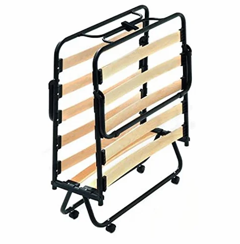 Evergreenweb - Brandina Pieghevole 80x190 cm - Rete Singola a Doghe in Legno Naturale di Faggio + Ammortizzatori, sostegno più flessibile - Ortopedica, 4 Ruote ANTIGRAFFIO Smontabili