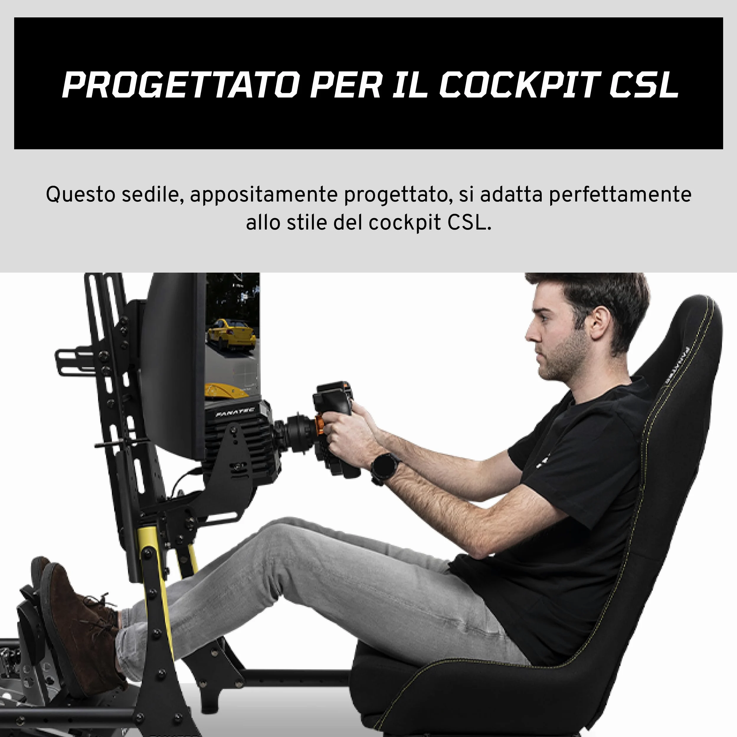 FANATEC Sim Racing CSL Cockpit Seat - Leggero e resistente, progettato per CSL Cockpit, cuscino traspirante - Nero