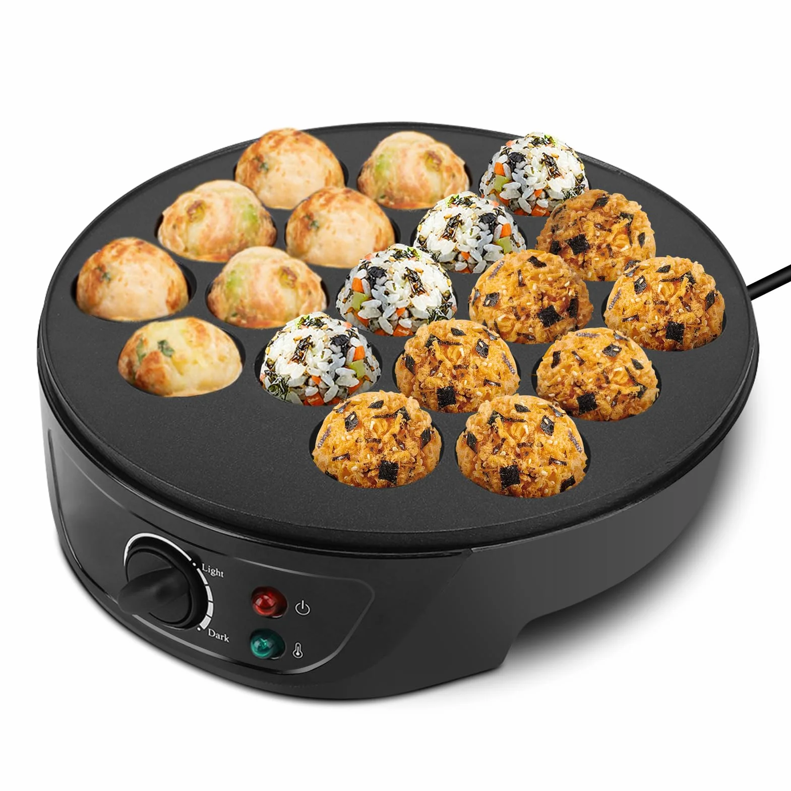 Macchina per Takoyaki Elettrica 18 Griglie Teglia per Polpo Palla Fai da Te Colazione