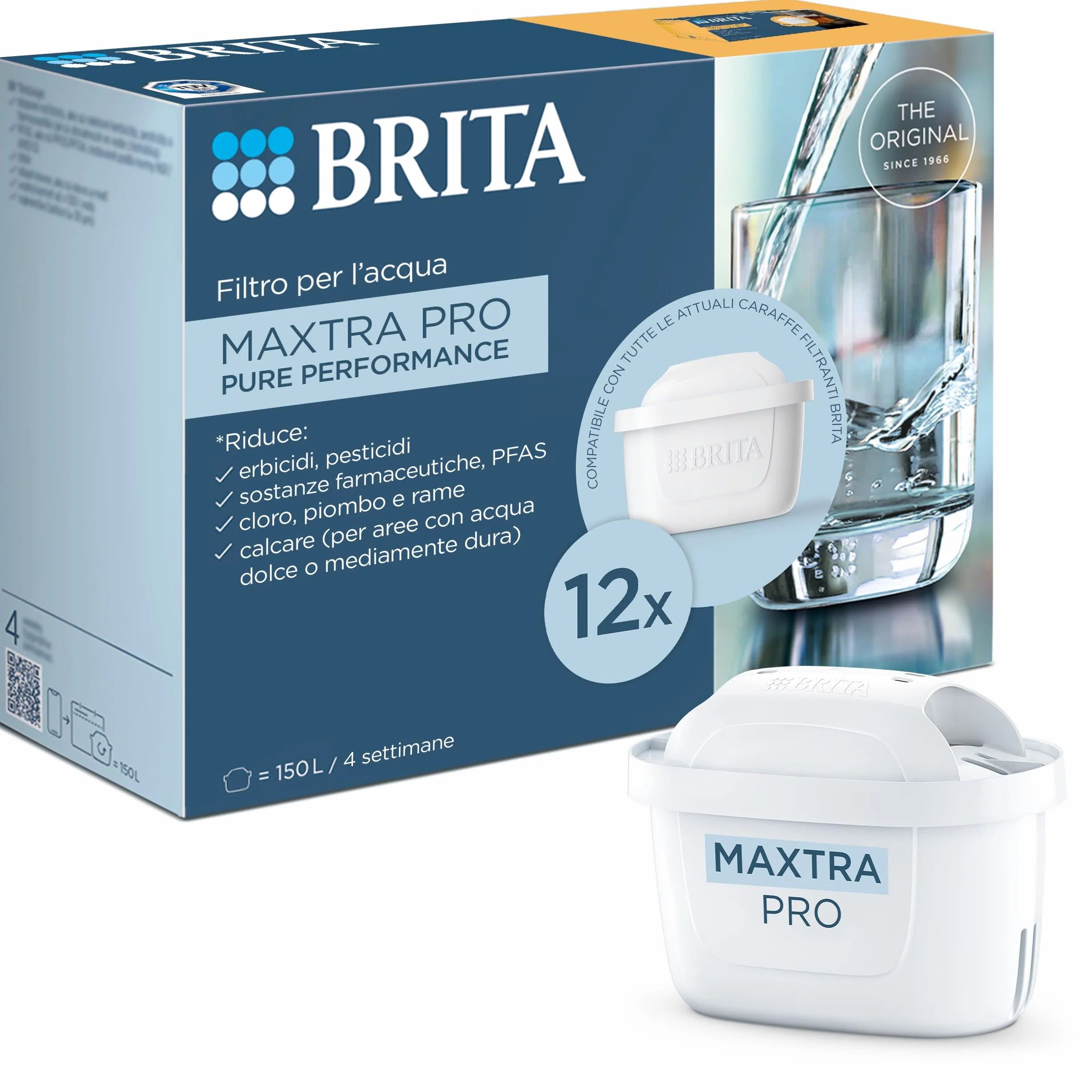 BRITA MAXTRA PRO Pure Performance Filtro Acqua Rubinetto 12 Pezzi Compatibile Caraffa