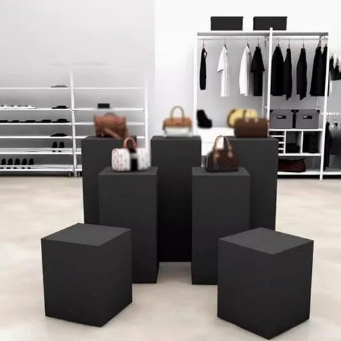Supporti a piedistallo per decorazione eventi, forti colonne cubiche portanti per sculture nuziali e espositore da tavolo da dessert