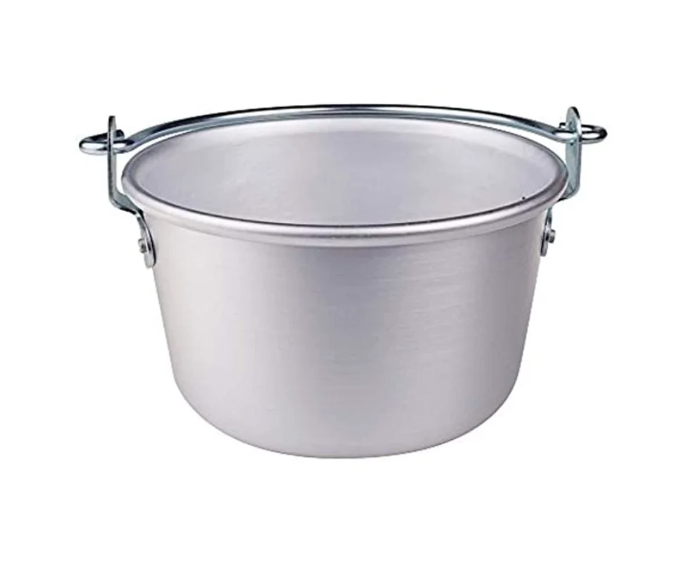 Pentole Agnelli FAMA4438 Paiolo con Manico ad Arco, Alluminio, 38 cm, Argento
