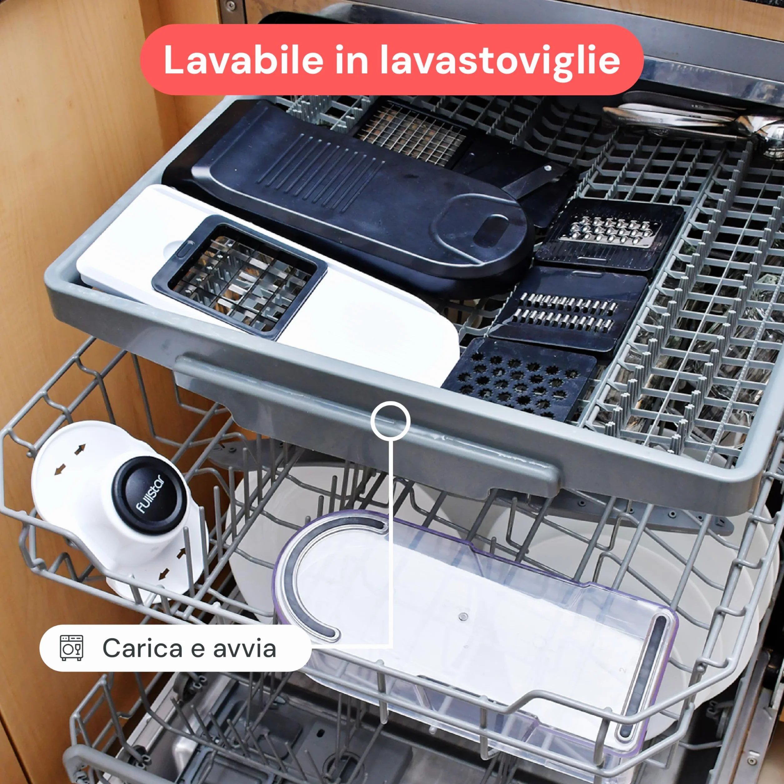 Fullstar Taglia Verdure e Mandolina Affetta Verdure 6-in-1 Bianco Multifunzione