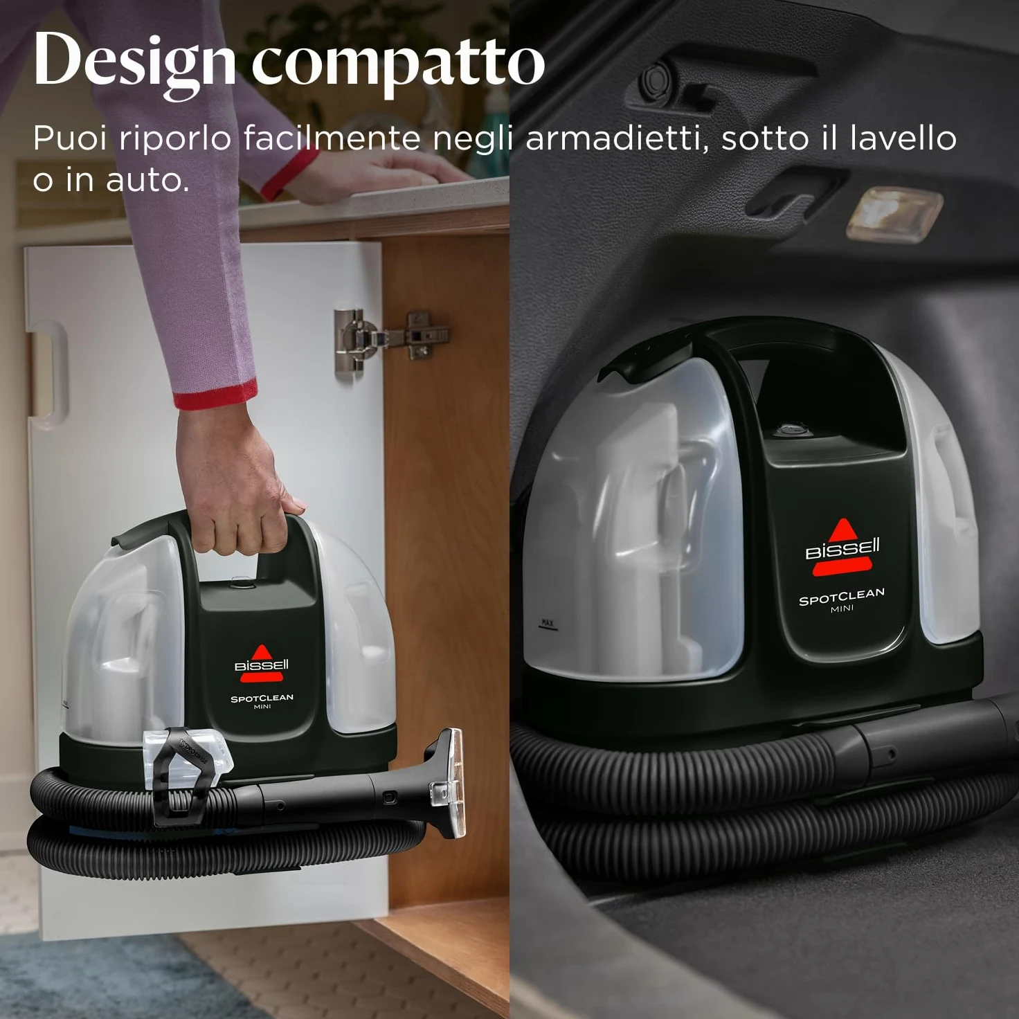 BISSELL SpotClean 41491 Mini Carpet Cleaner with Cable, Portable Upholstery Lava, Perfect for Quick Cleaning, Compact and Lightweight, Stain Remover from Cars, Boats, Sofas, Mattresses and More