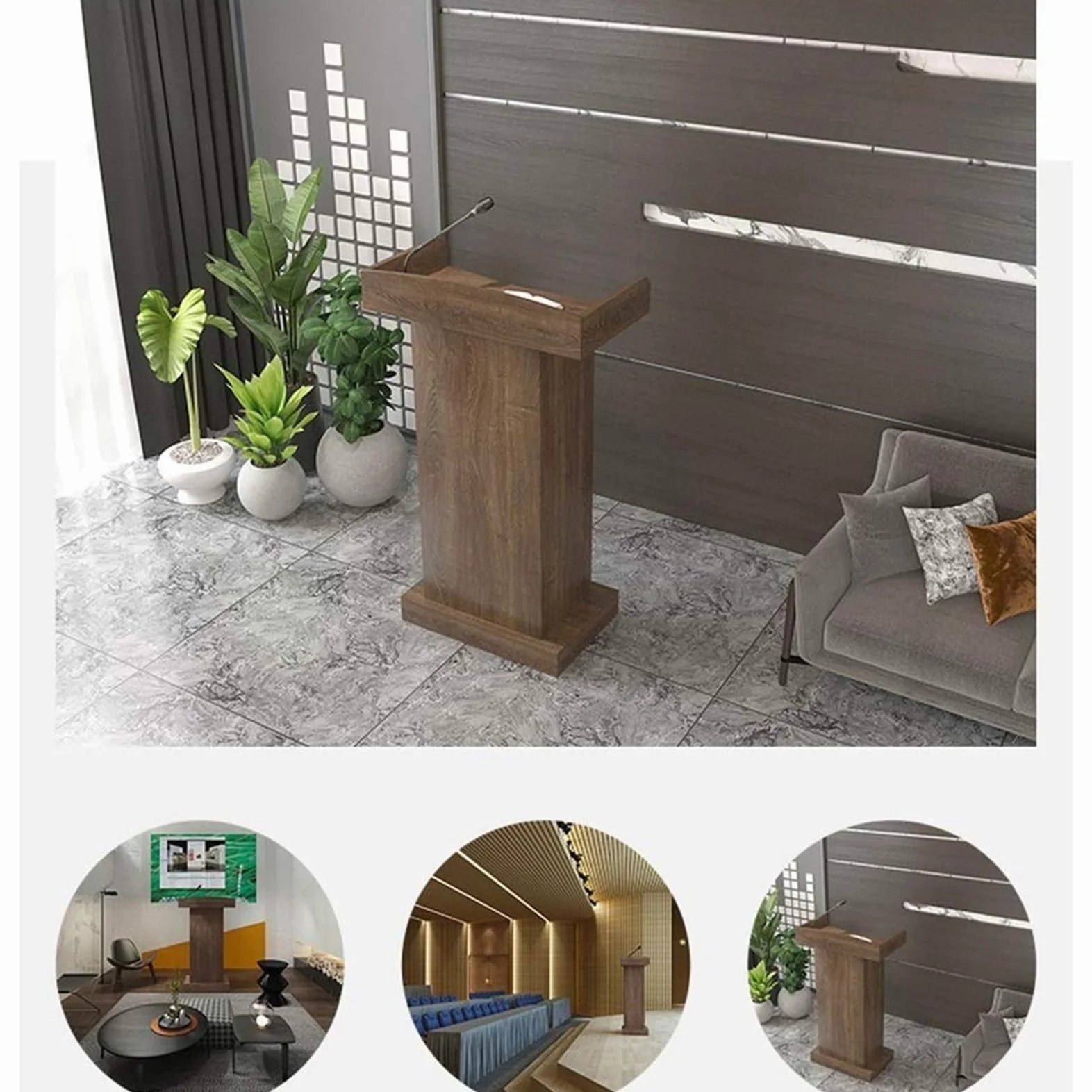Podio in Legno Leggio con Cassetto,pulpito per Conferenze Robusto E Durevole, Pulpiti da Chiesa Portatili Podio per Chiese, Aule, Seminari, caffè, Matrimoni (Color : White)