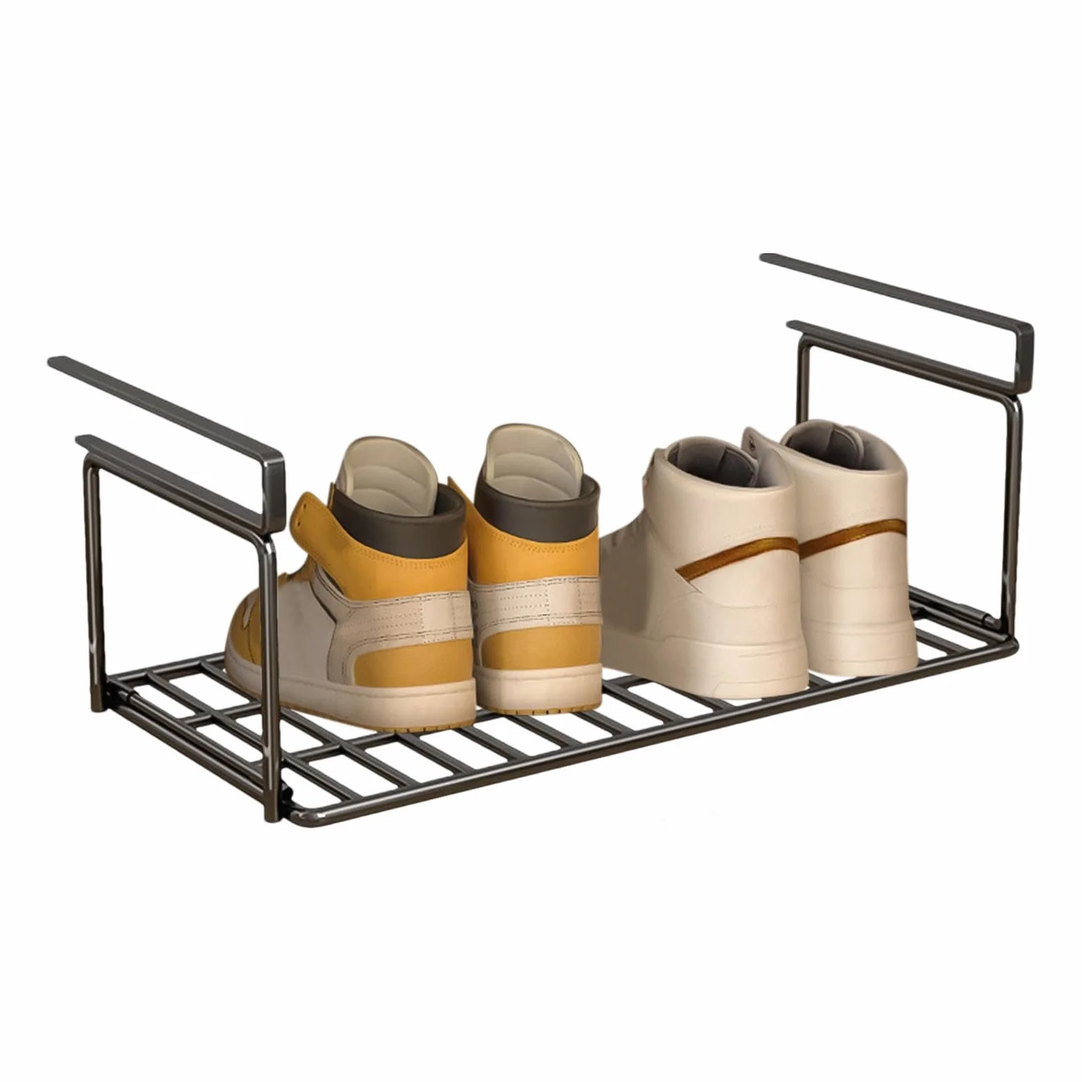Sotto scarpiera vassoio – Scarpiera pieghevole organizer, scaffale pieghevole per riporre le scarpe per ingresso con griglia inferiore
