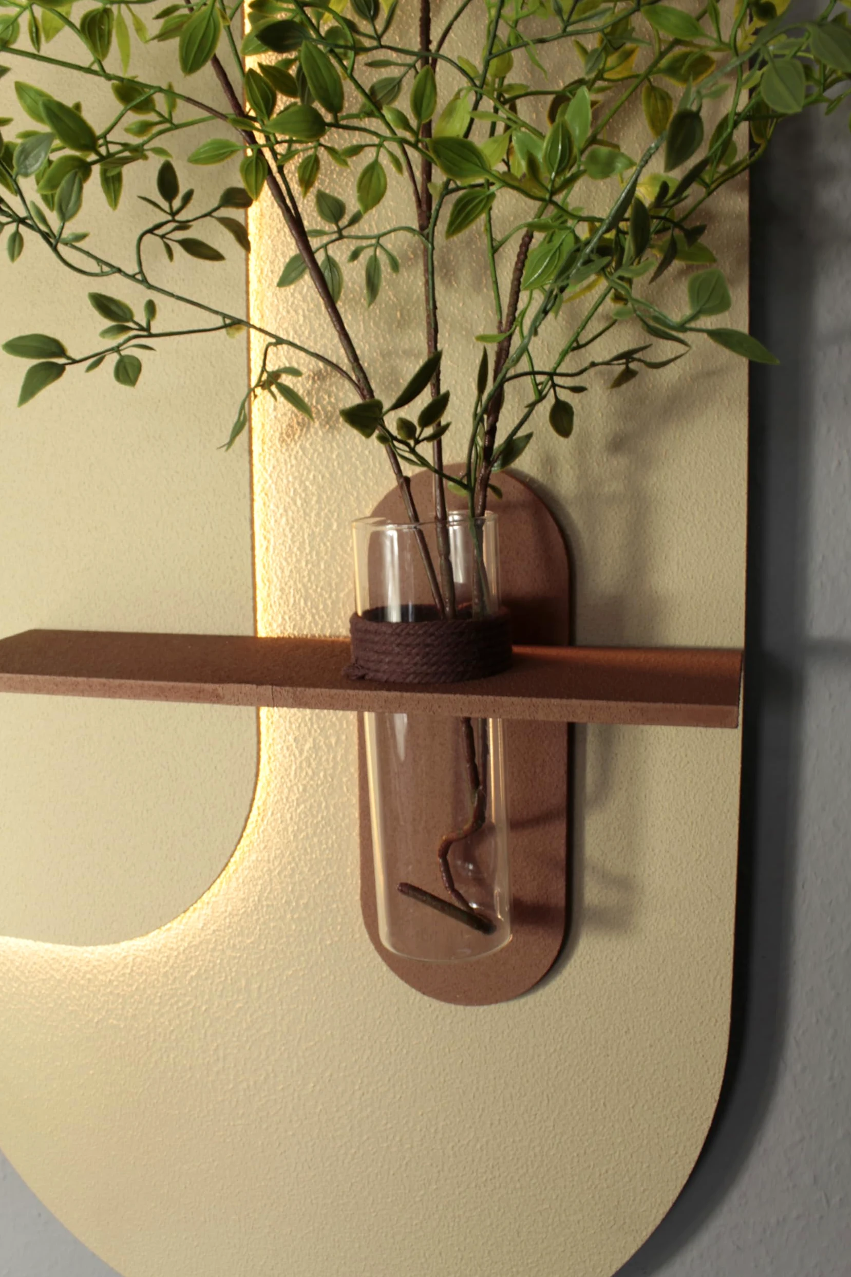 Arnusa WD001 - Quadro da parete 3D con illuminazione a LED e vaso di vetro decorativo, decorazione da parete, 100 x 50 cm