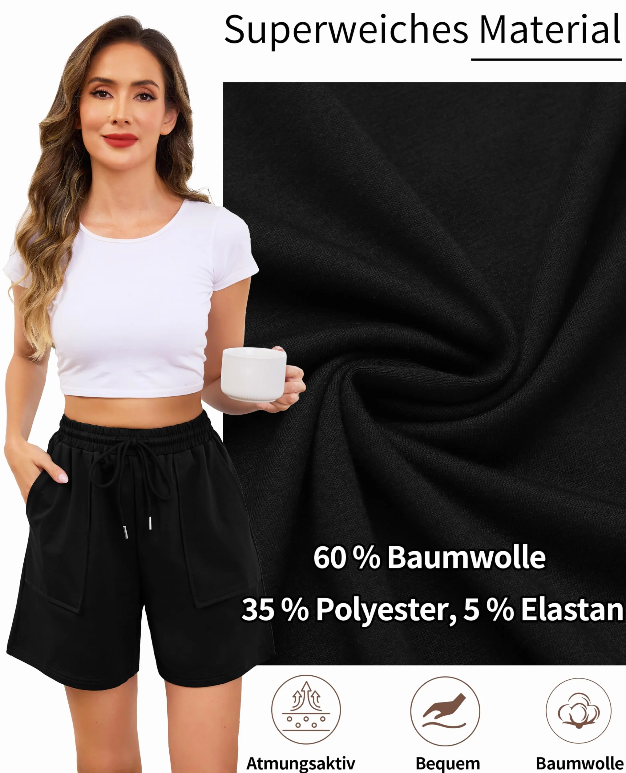 Wikoan Pantaloncini Sportivi da Donna Estivi S-XXL