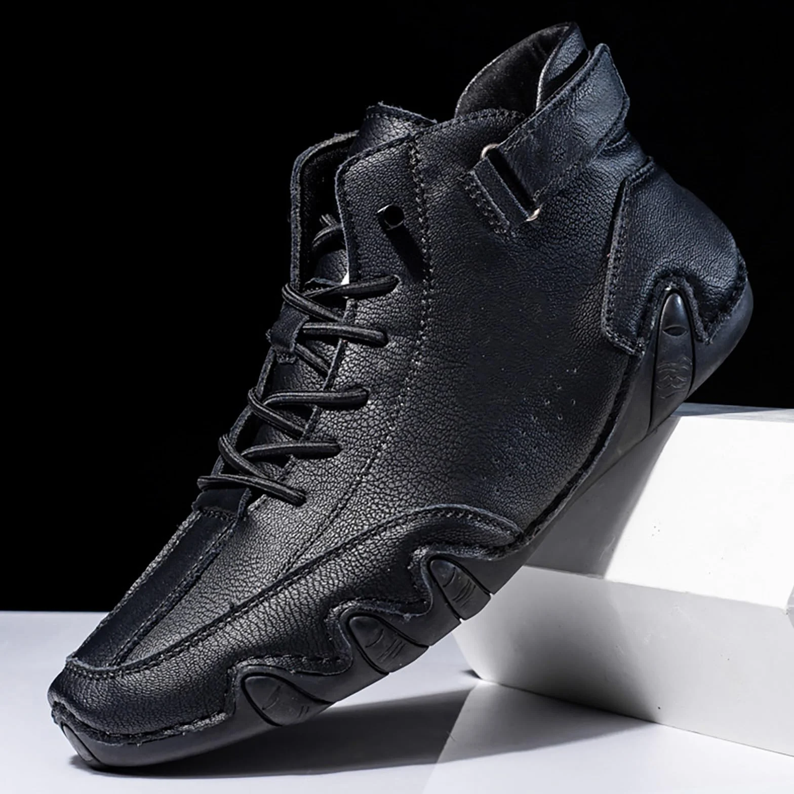 Nevova Scarpe Ortopediche Uomo Senza Lacci Alte Outdoor Nero