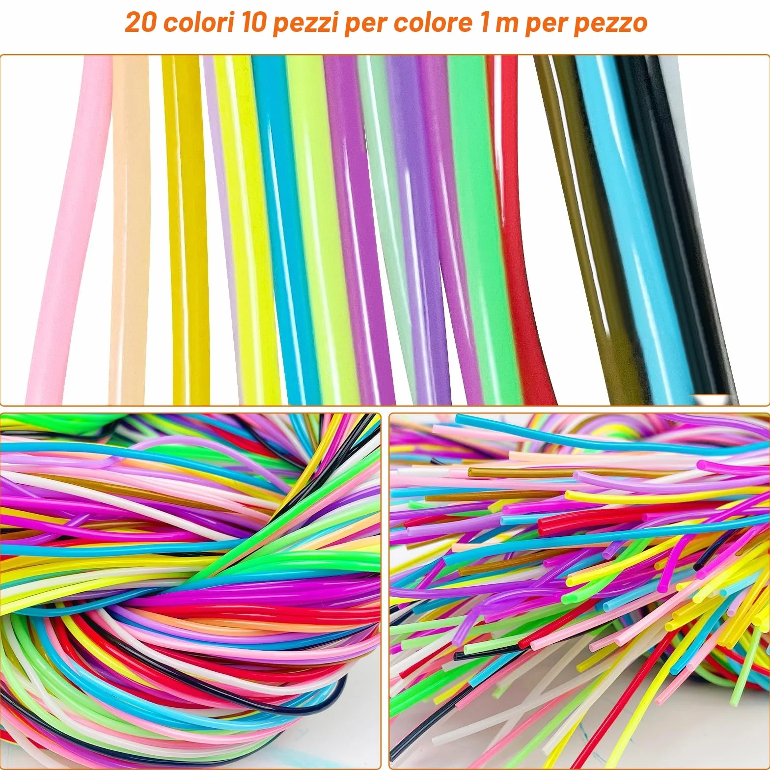 Scooby Doo Fili 1.8mm 20 Colori Nastri Corde Plastica per DIY 1m con Gancio e Anello
