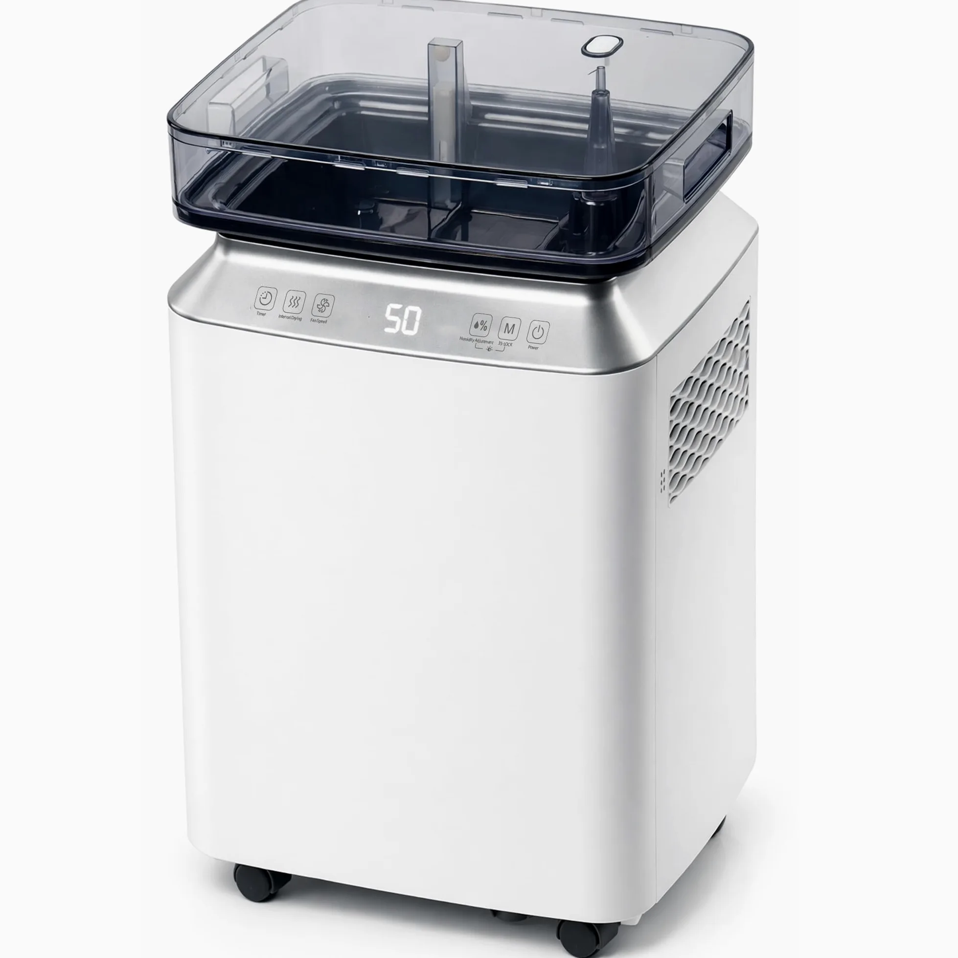 Deumidificatore Elettrico Casa Antimuffa: 80L/Giorno ad Alta Capacità con Pompa Controllo Intelligente dell’Umidità Sicurezza Bambini Ideale per Casa Ufficio Cantina Grandi Ambienti