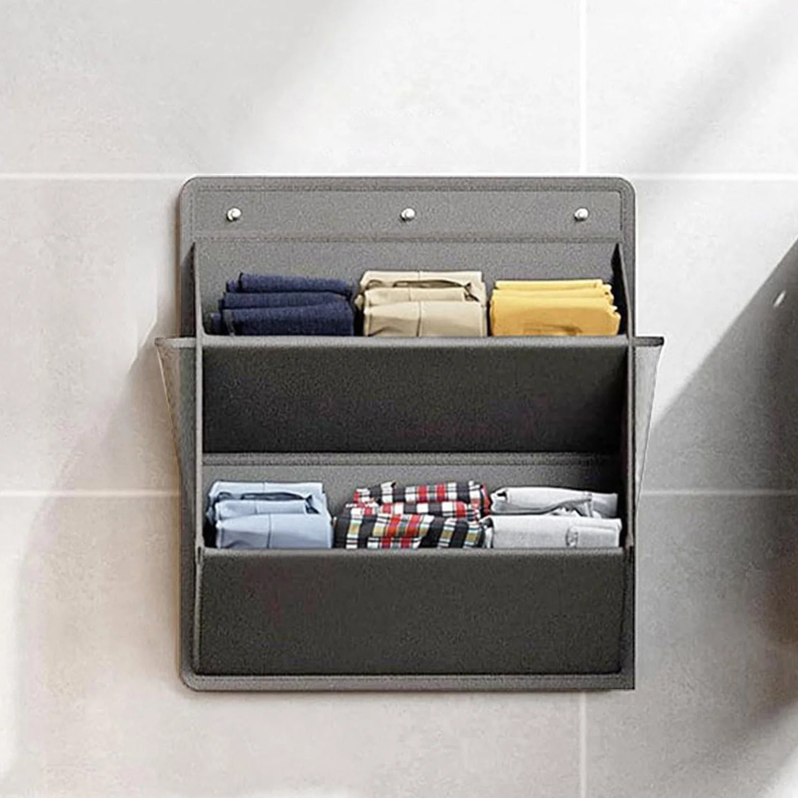 Organizer da Appendere per Camper con Tasche Grandi Profonde per Scarpe, Portaoggetti Adesivo per Armadio, Bagno