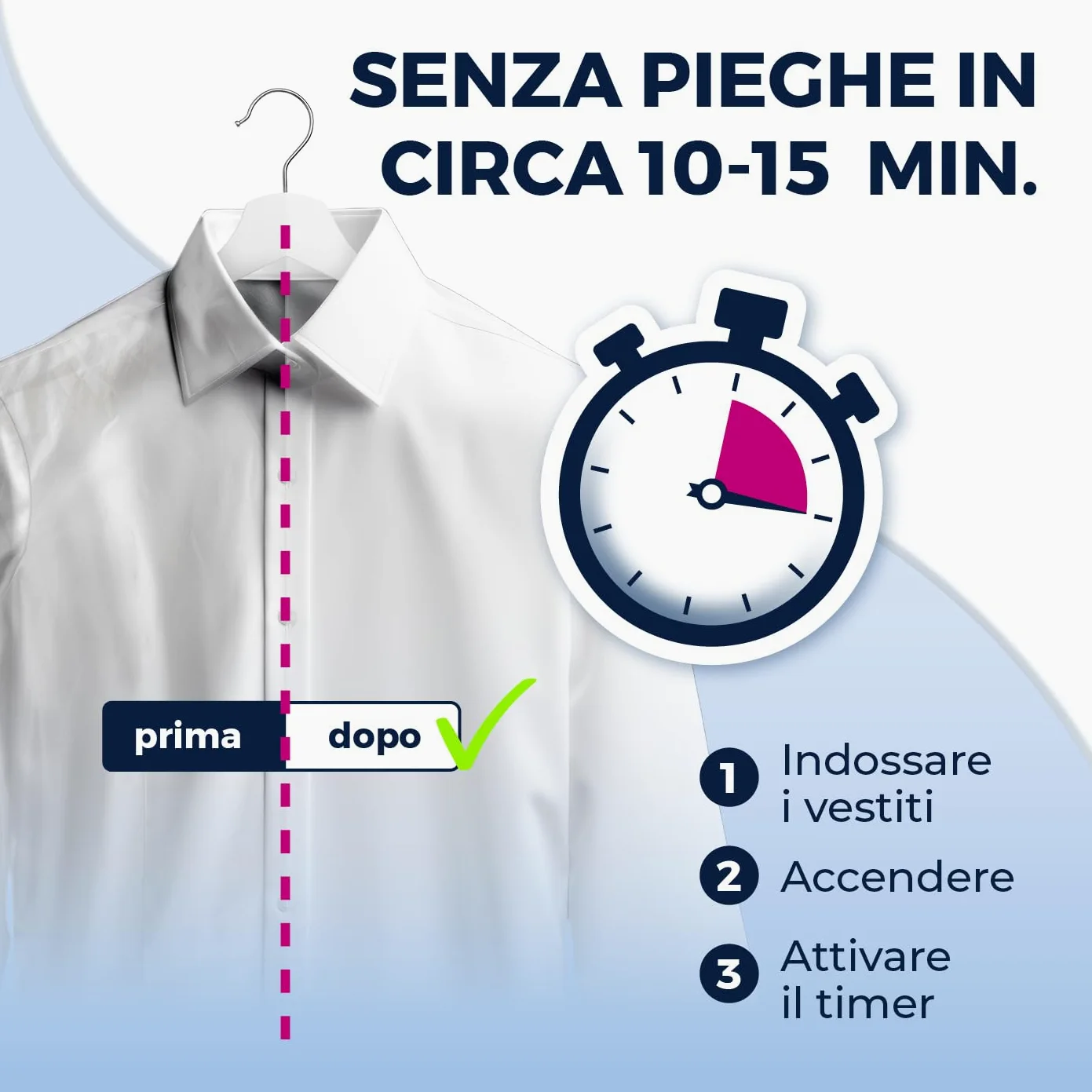 CLEANmaxx Ferro da stiro automatico per camicie PRO STEAM + accessorio per pantaloni | Funzione vapore, display a sfioramento | Per camicie e camicette | Disinfetta, leviga, rinfresca