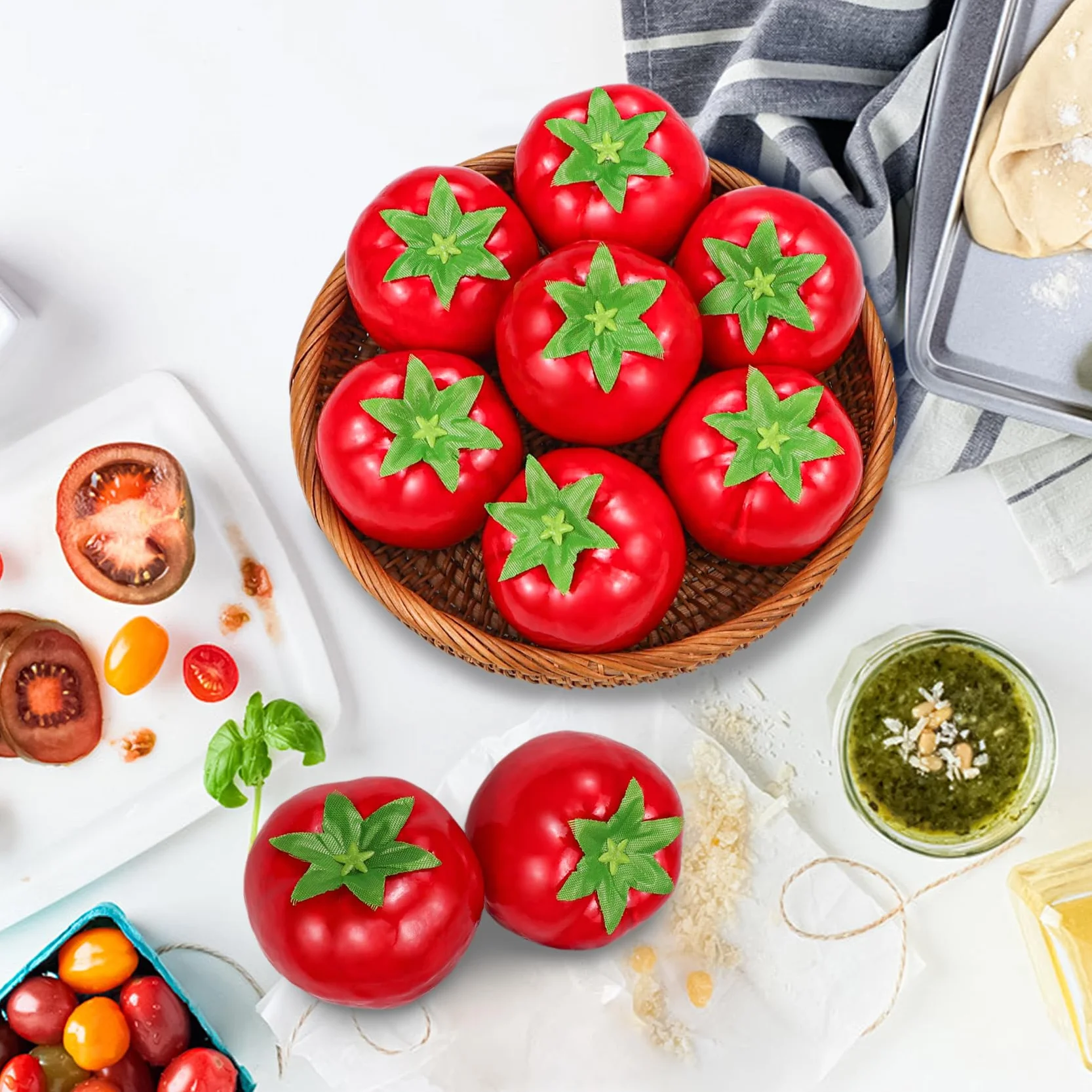 Pomodori artificiali 15 pezzi decorazione verdure artificiali casa feste Natale