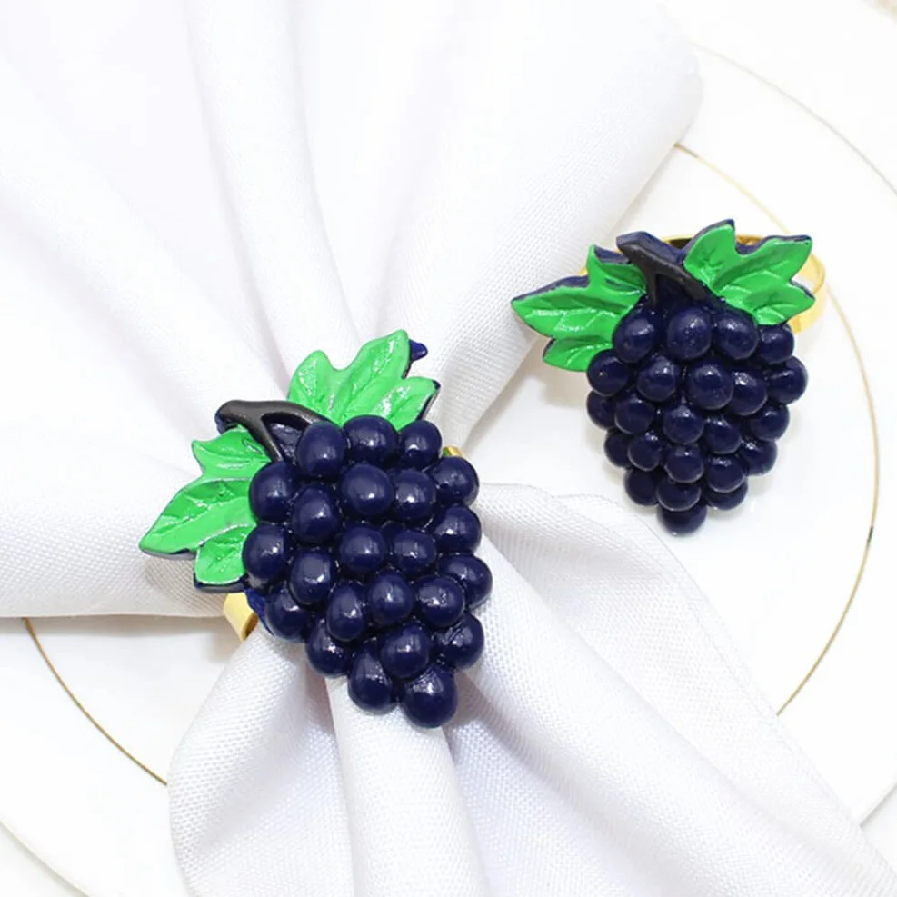 HEMOTON 6 Pezzi Fibbia Del Tovagliolo Di Frutta Portatovaglioli Di Porta Tovaglioli Portatovagliolo Tropicale Portatovaglioli Da Matrimonio Centro Tavola Ciliegia Estate Banchetto Lega